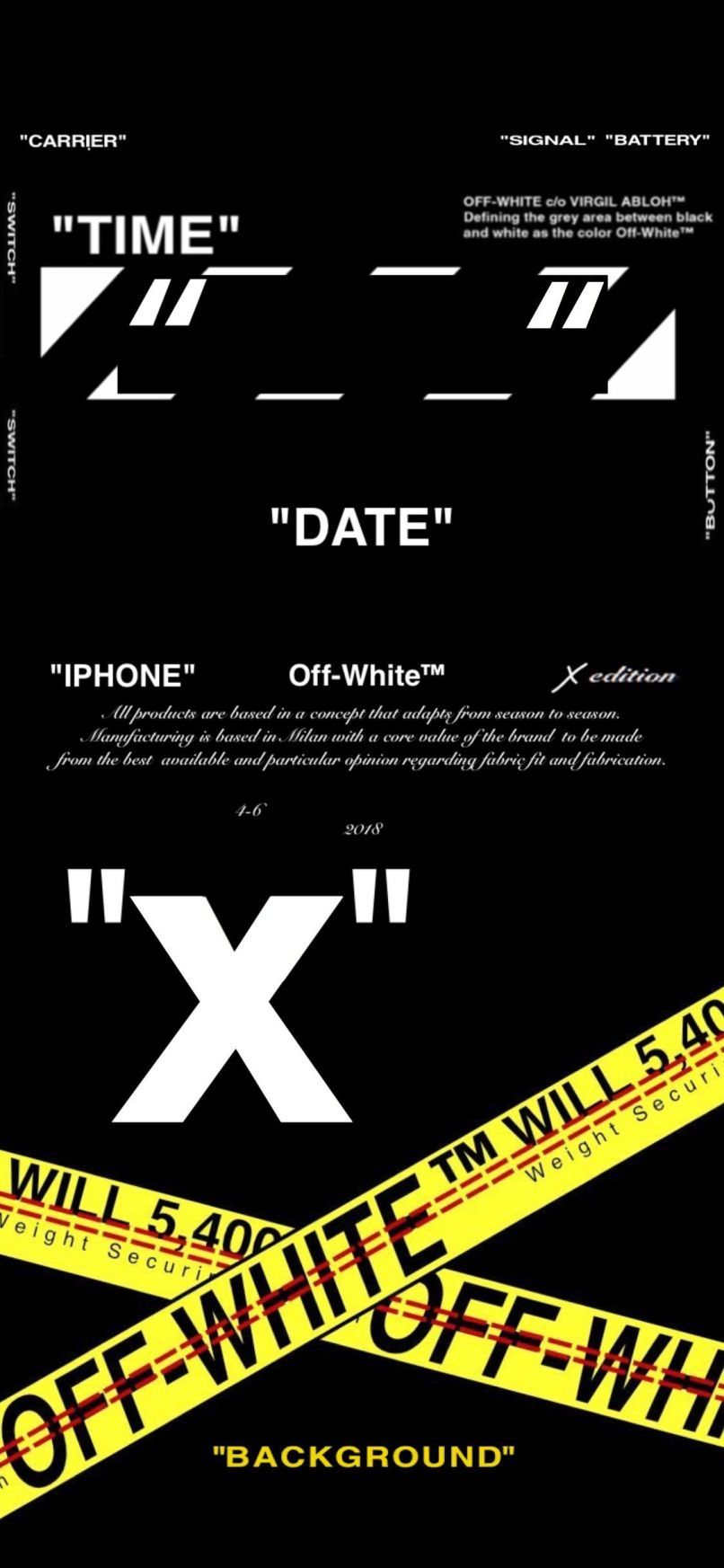 Nike Off-White swoosh logo, abbigliamento sportivo, 750x1334 Verticale, iPhone Pro