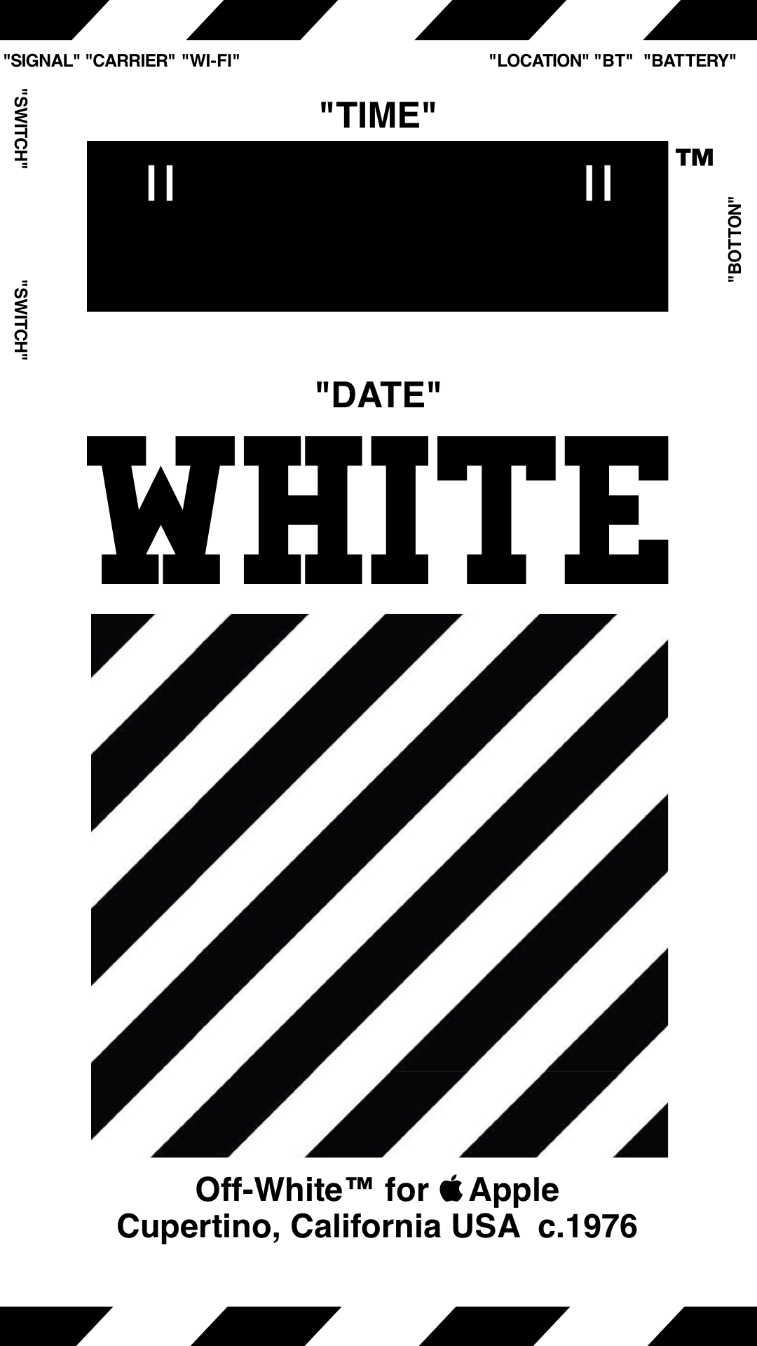 Off-White pattern bianco nero, Virgil Abloh, 1080x1920 Full HD Verticale, iPhone