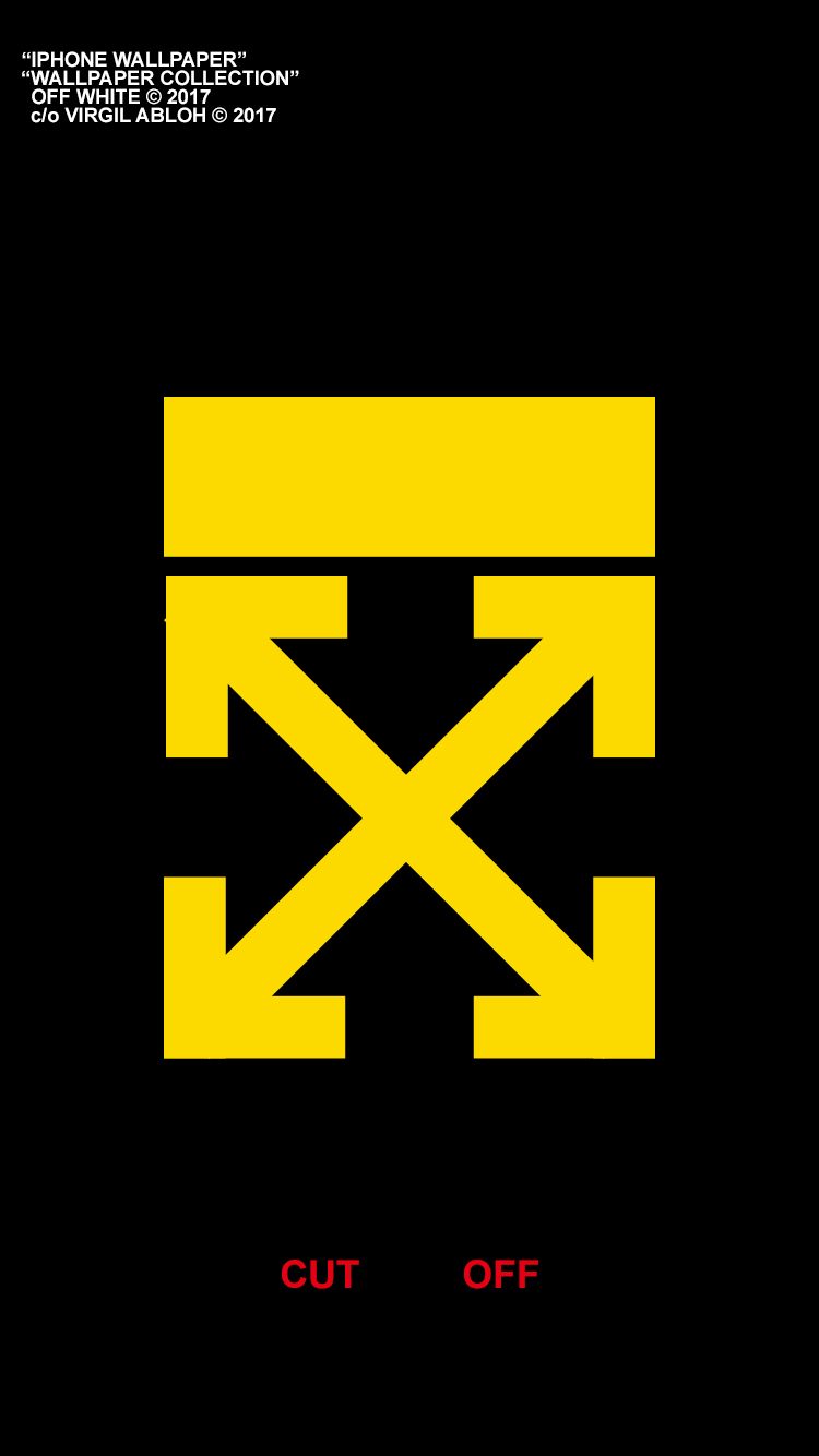 Logo Off-White freccie gialle, streetwear di lusso, 750x1334 Full HD Verticale, Smartphone