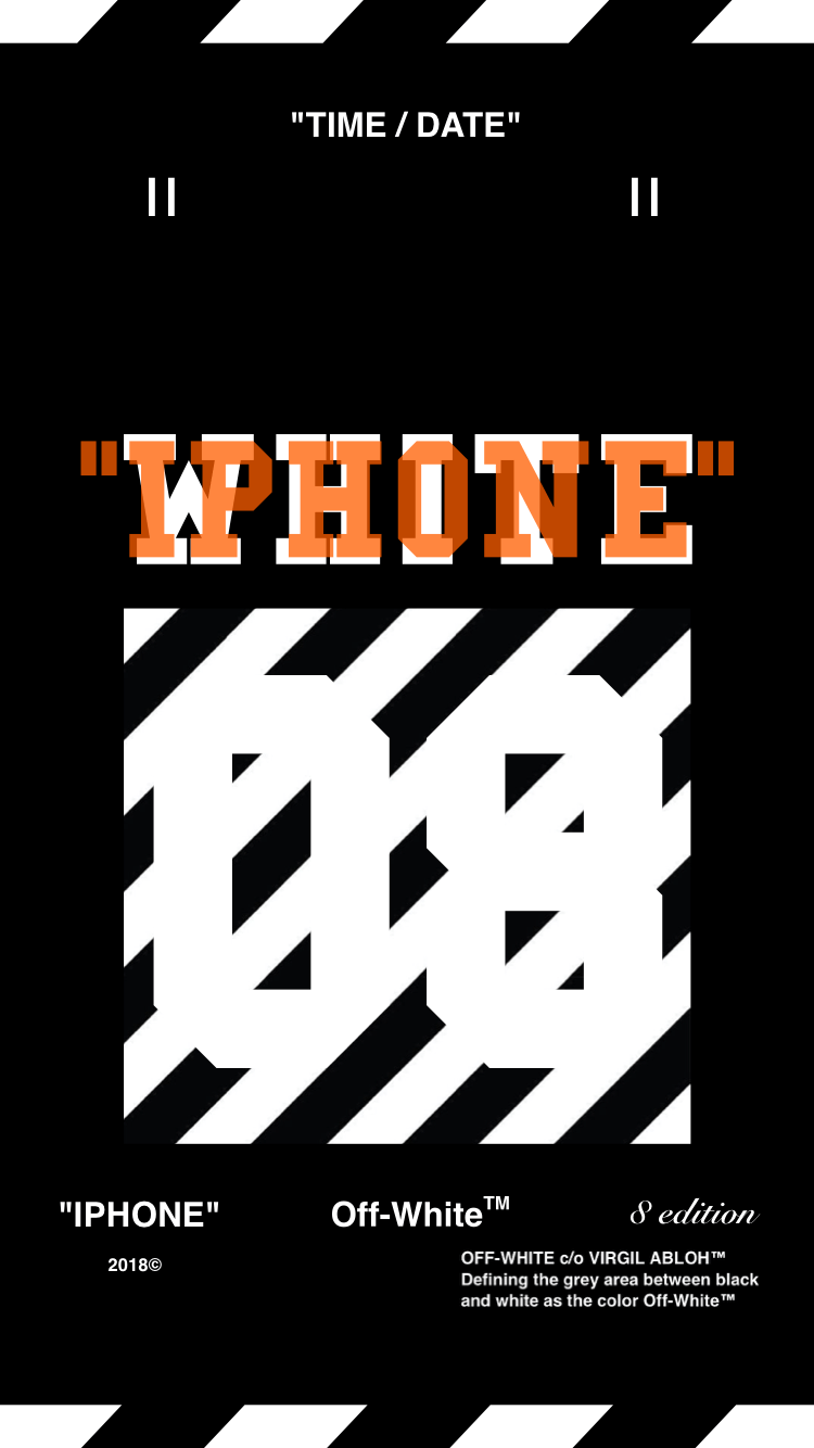 Off-White pattern diagonale nero, streetwear di lusso, 750x1334 Verticale, Mobile