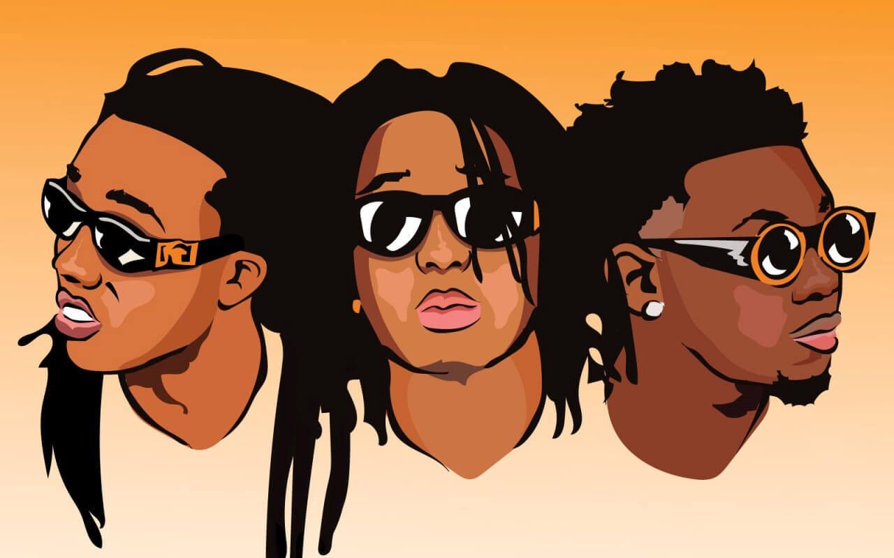 Illustrazione Migos con occhiali da sole, 1280x800 720p, PC