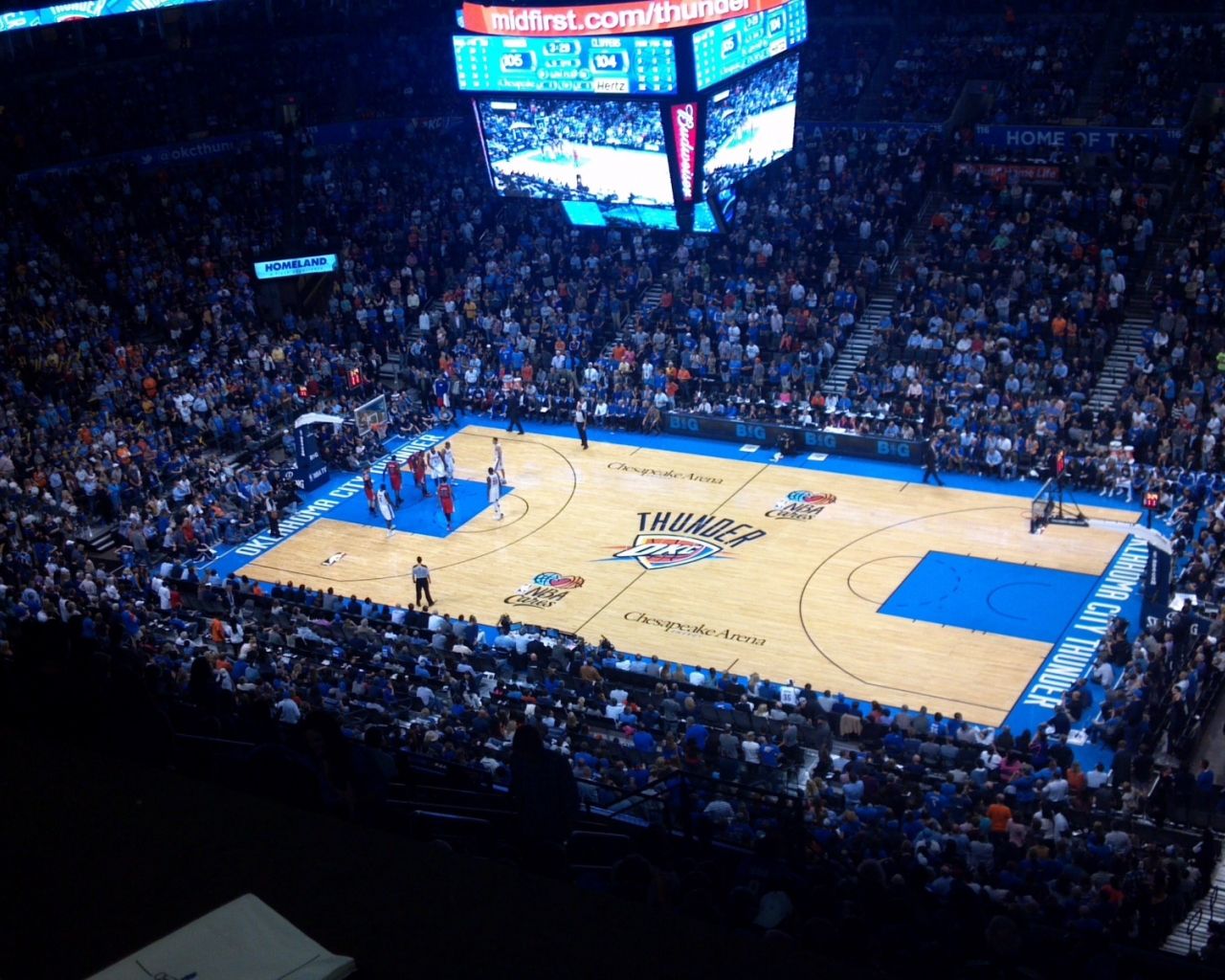 Campo basket OKC Thunder, 1280x1024 HD, Desktop