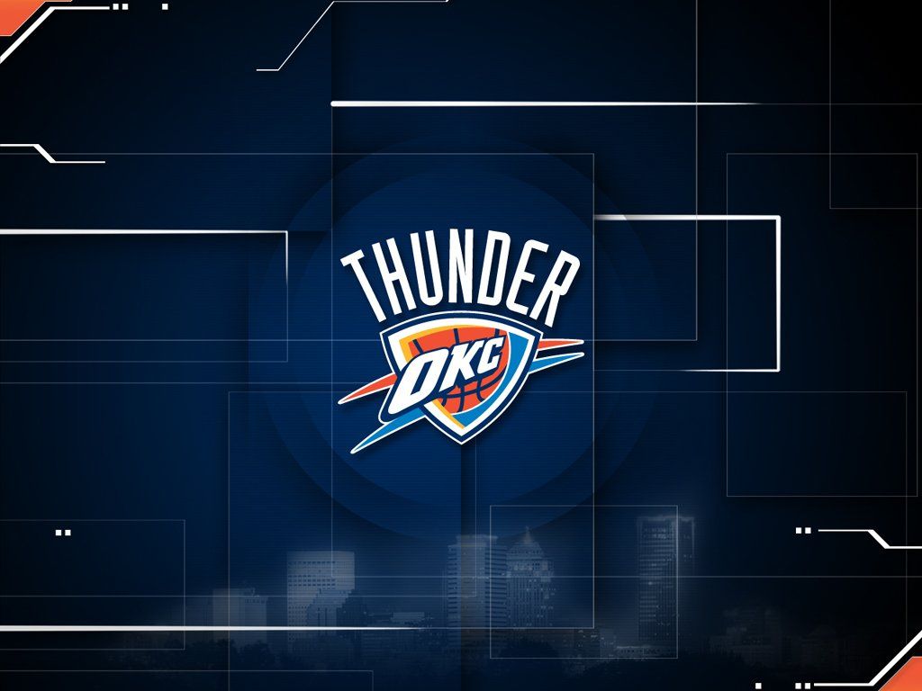 Logo OKC Thunder blu, 1024x768 HD, PC