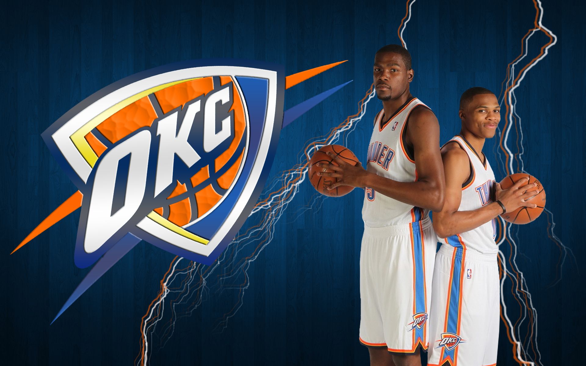 Logo OKC Thunder giocatori basket, 1920x1200 WUXGA, Desktop