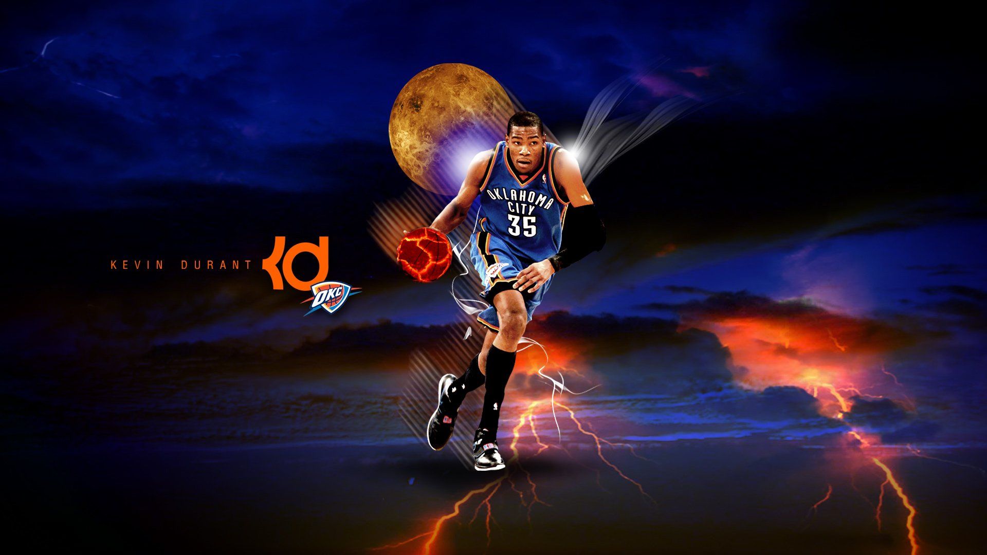 Kevin Durant OKC Thunder, Golden State Warriors, 1920x1080 1080p, Laptop