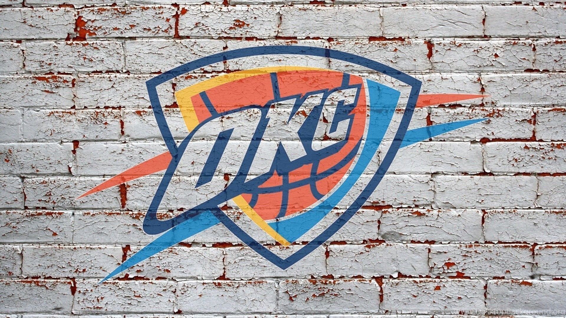 Logo OKC Thunder su muro, 1920x1080 Full HD, PC