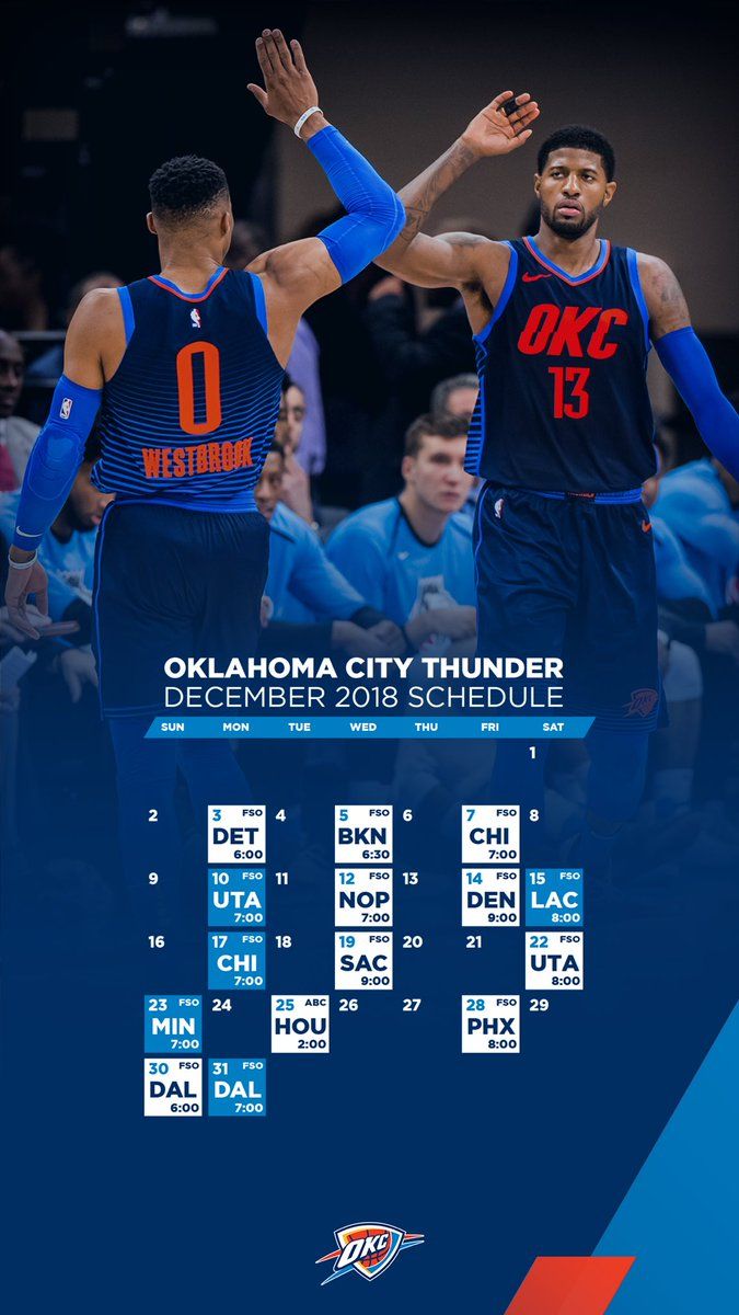Oklahoma City Thunder giocatori calendario, 675x1200 Verticale, Mobile