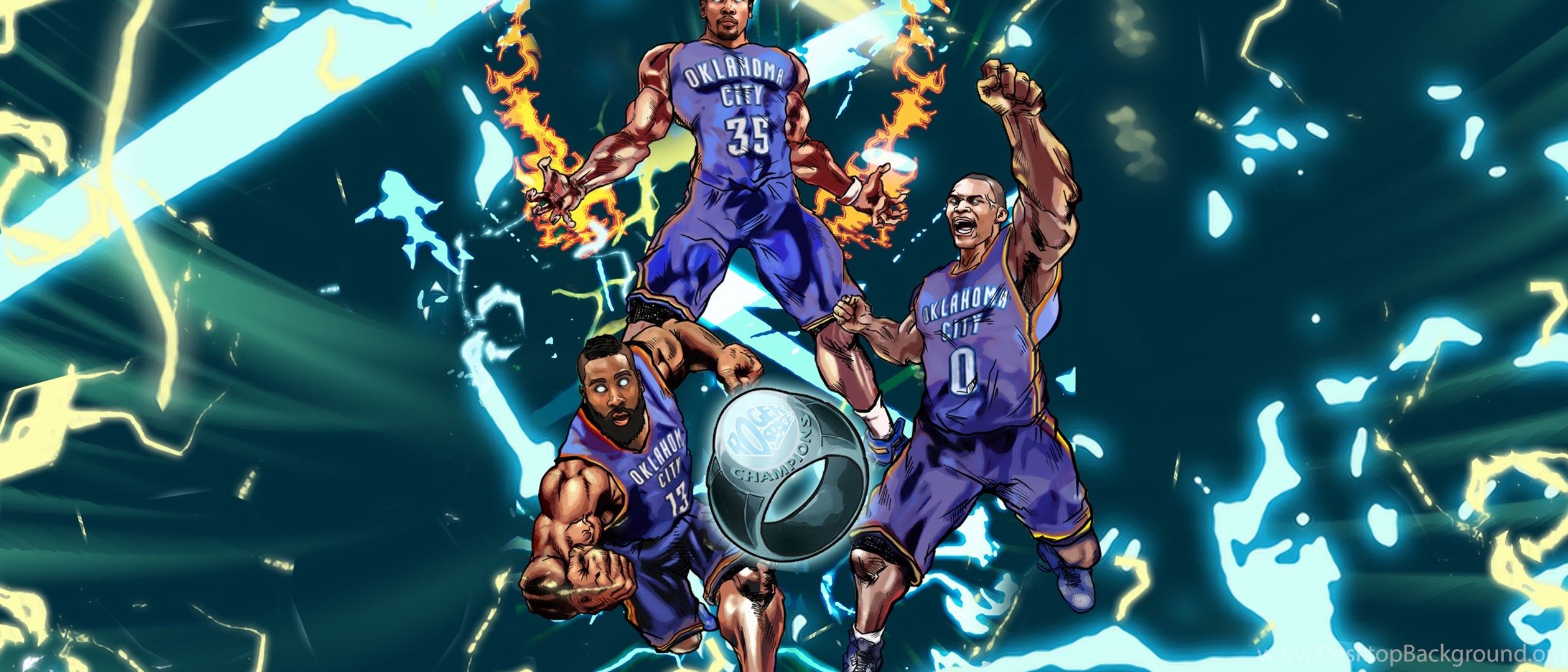 Giocatori basket OKC Thunder, 2520x1080 Ultrawide, Dual Monitor