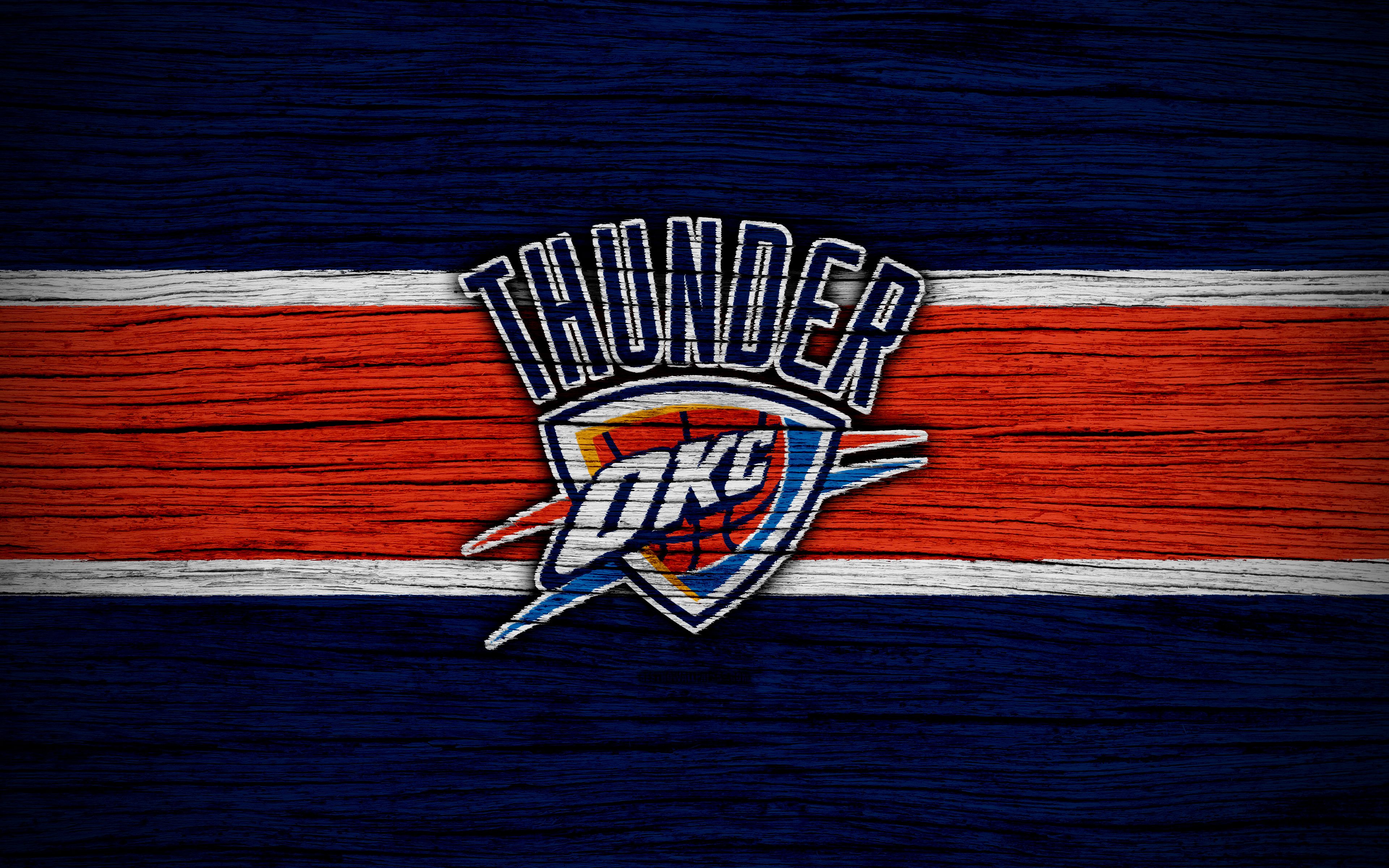 Logo OKC Thunder legno, 3840x2400 Ultra HD, 4K TV