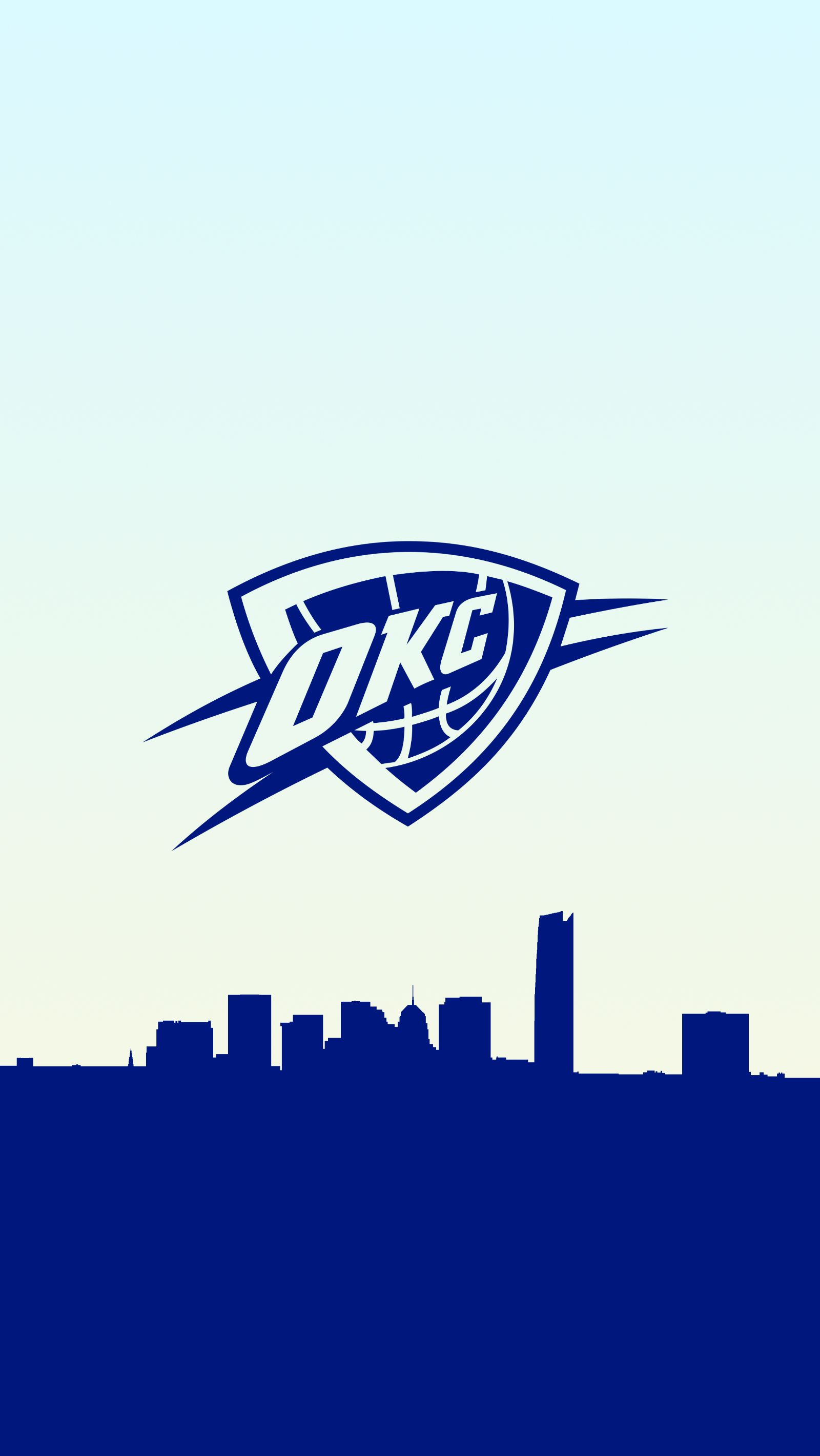 Logo OKC Thunder skyline, NBA, 1600x2840 Verticale, Telefono
