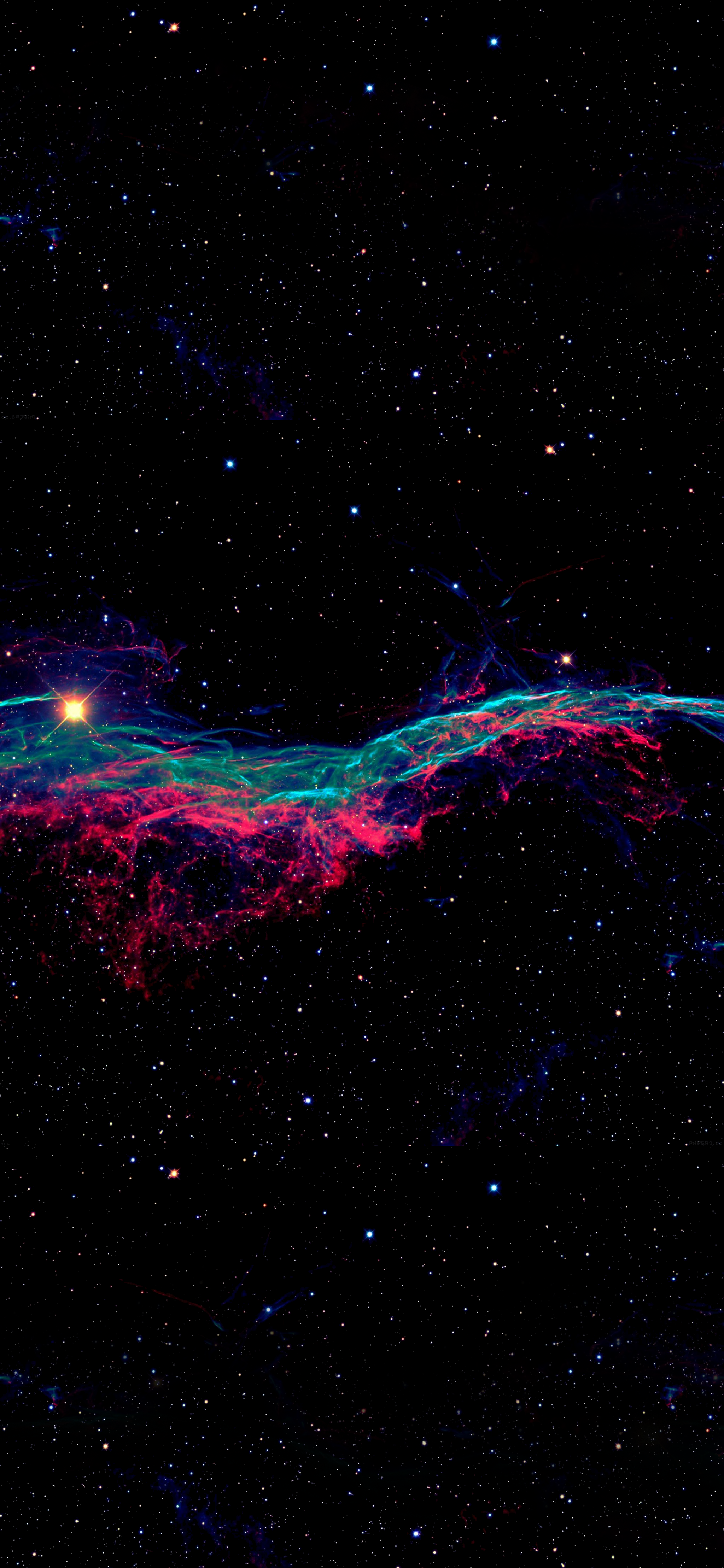 Nebulosa spaziale nero, 2048x4437 Verticale, Telefono