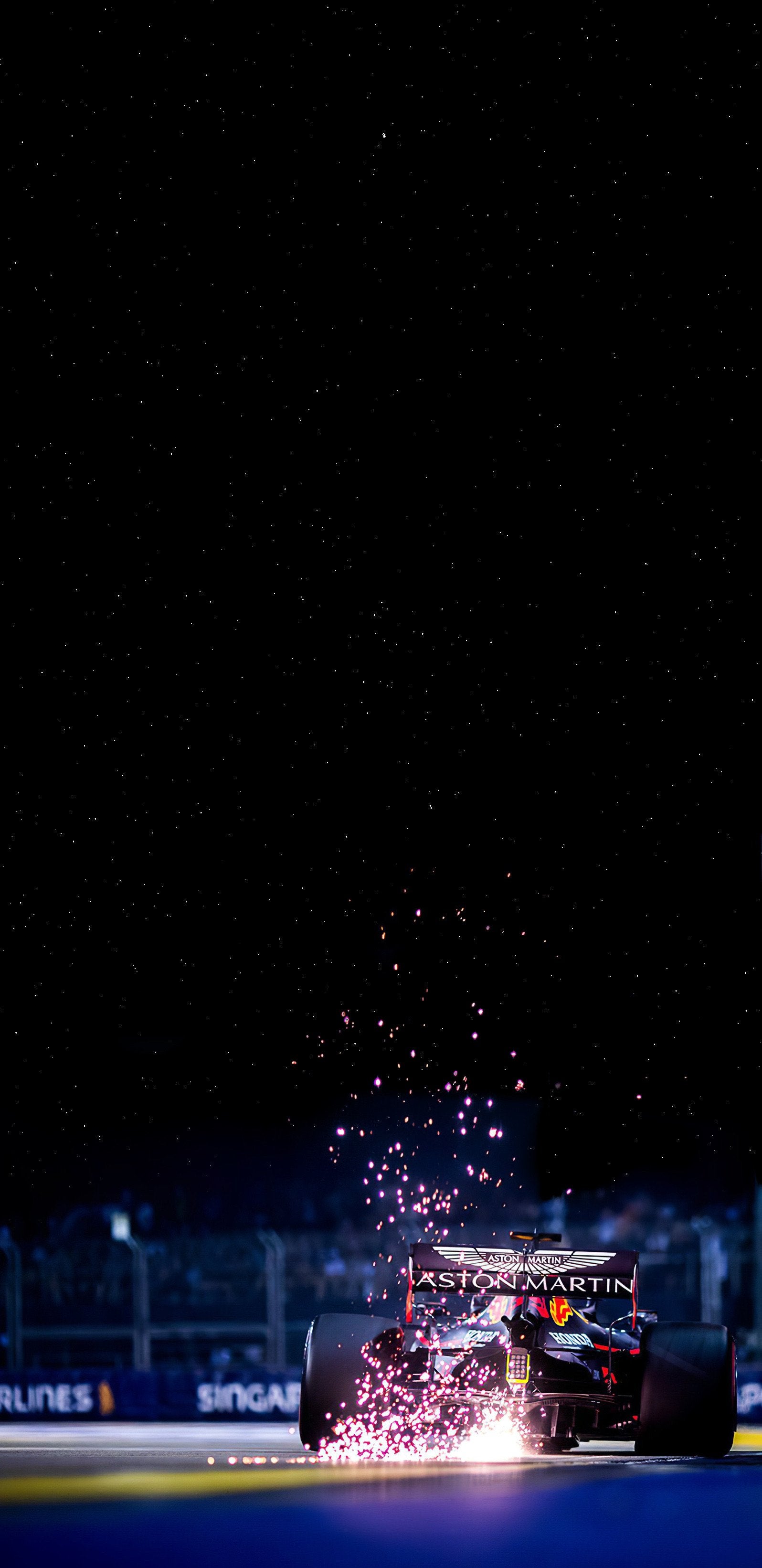 Auto F1 scintille notte, 1596x3283 Verticale, Mobile