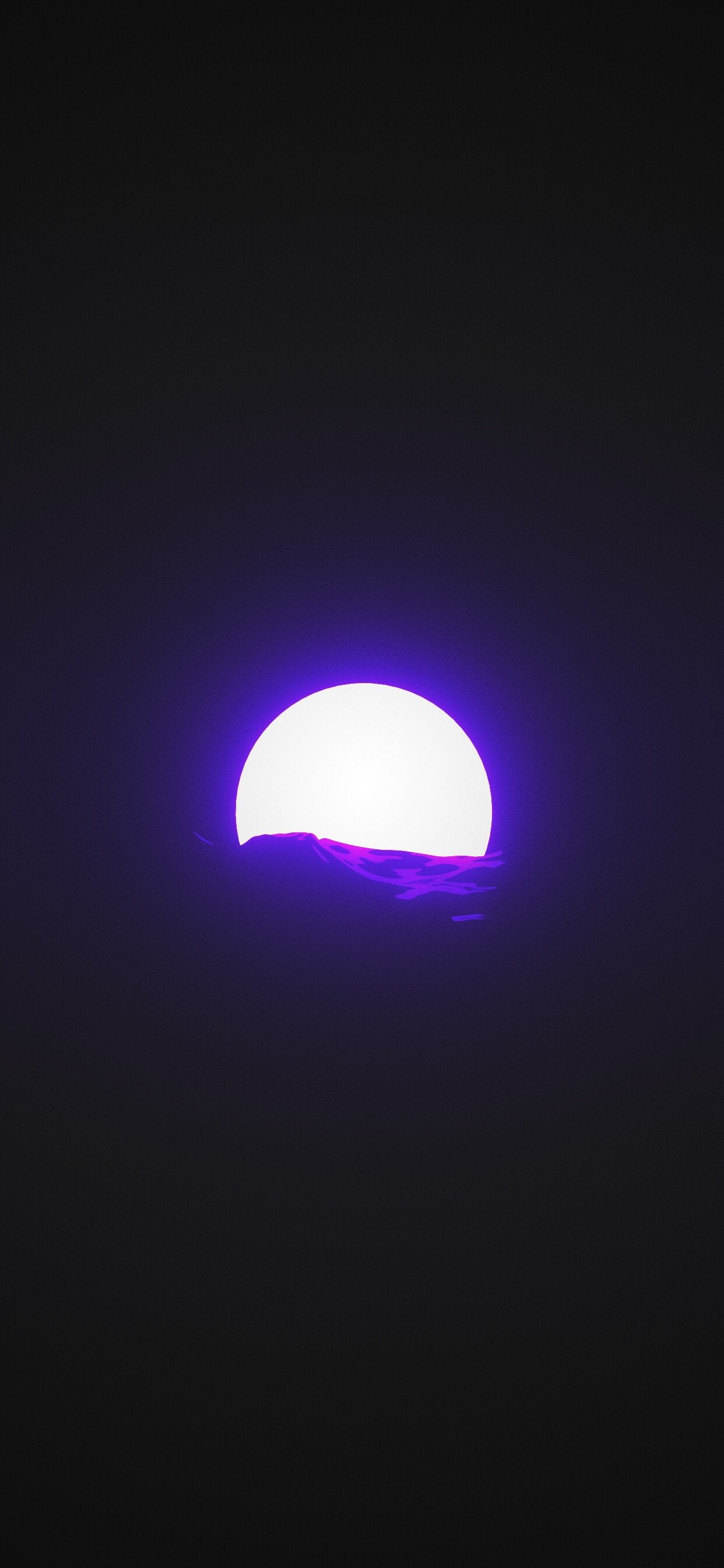 Luna viola su sfondo nero, 1242x2688 Full HD Verticale, Smartphone