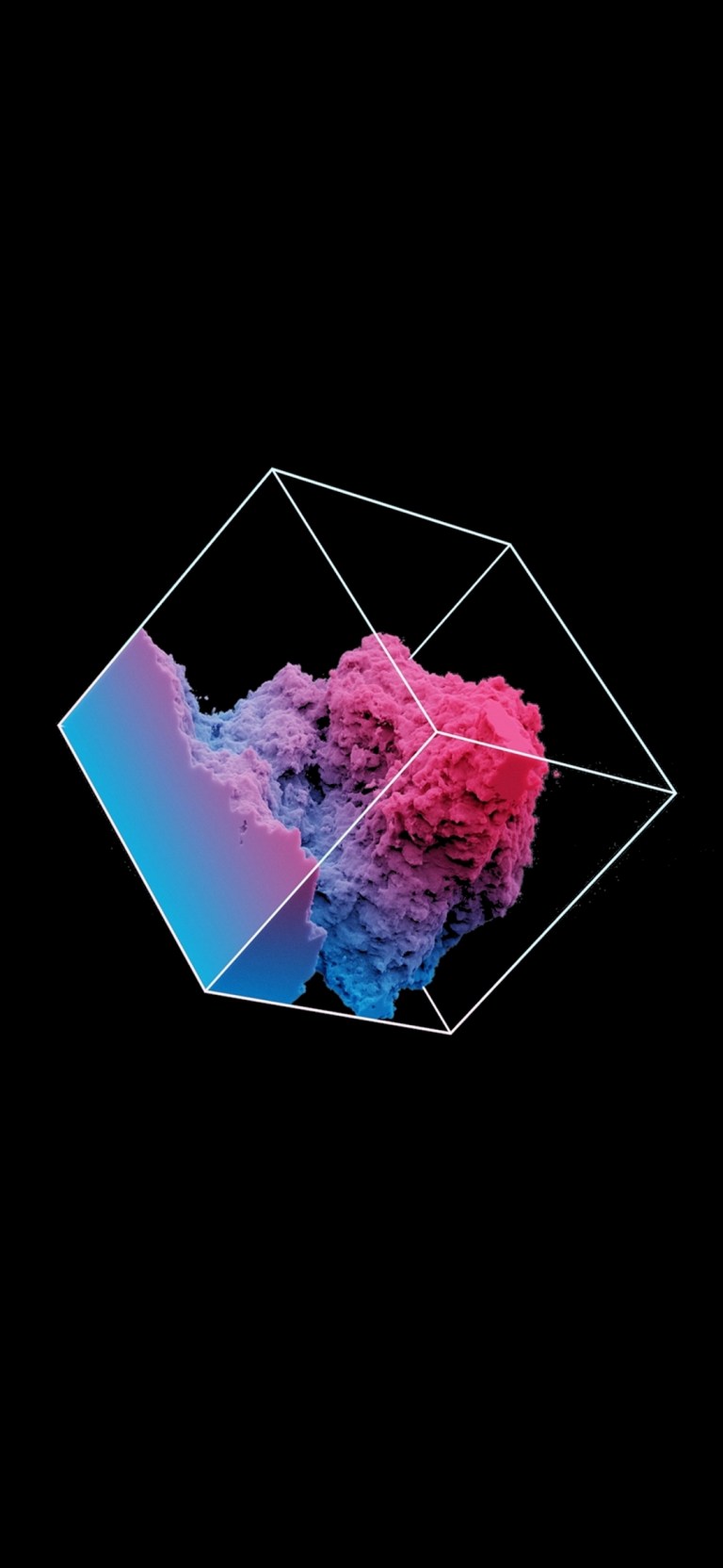 Cubo astratto rosa blu, 768x1664 Verticale, Mobile
