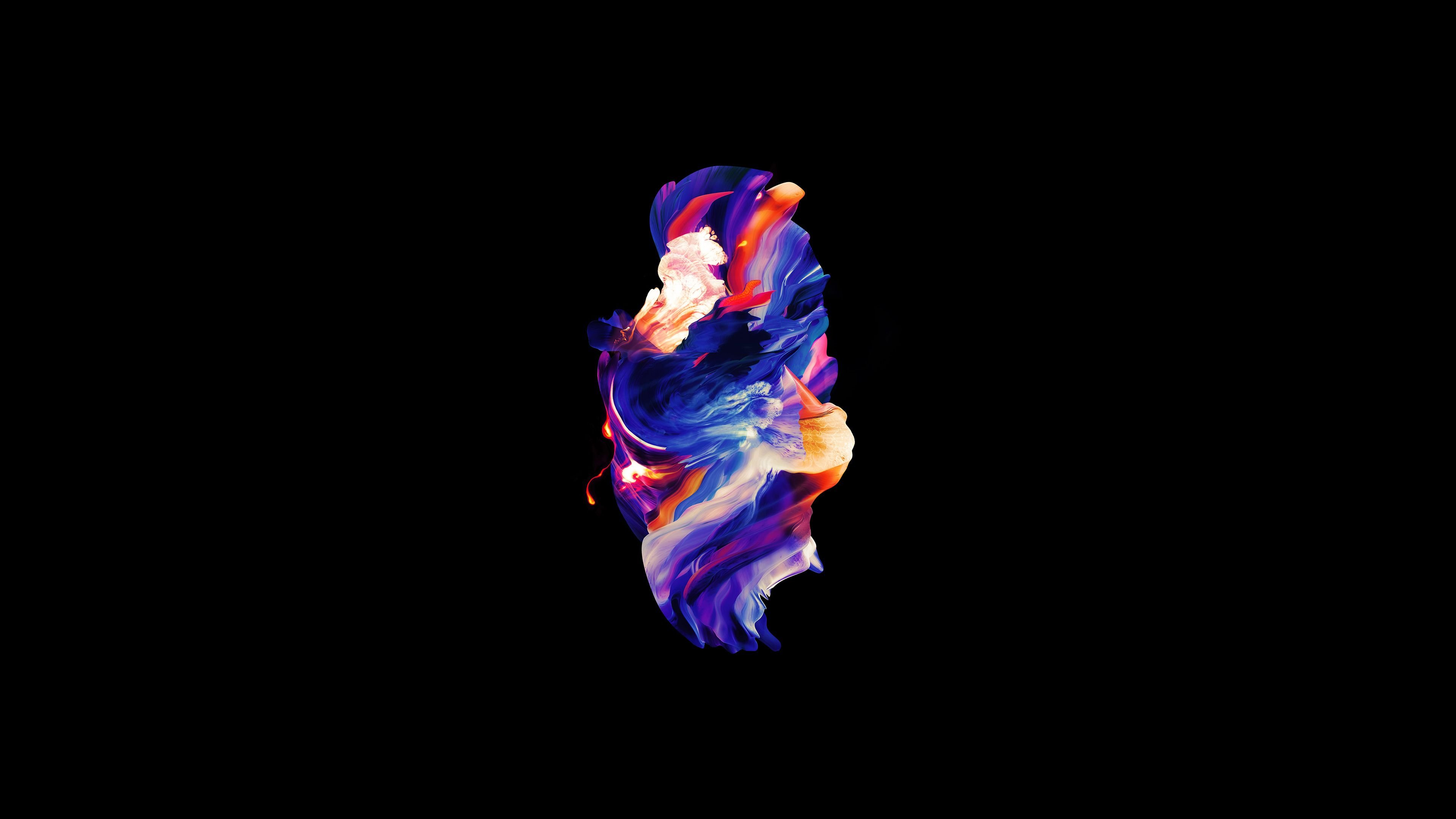 Forma astratta colorata su nero, 3840x2160 4K, Monitor 4K