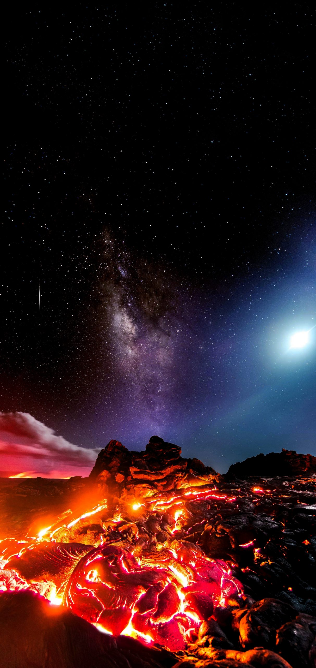 Lava e cielo stellato, 1213x2560 Verticale, Mobile