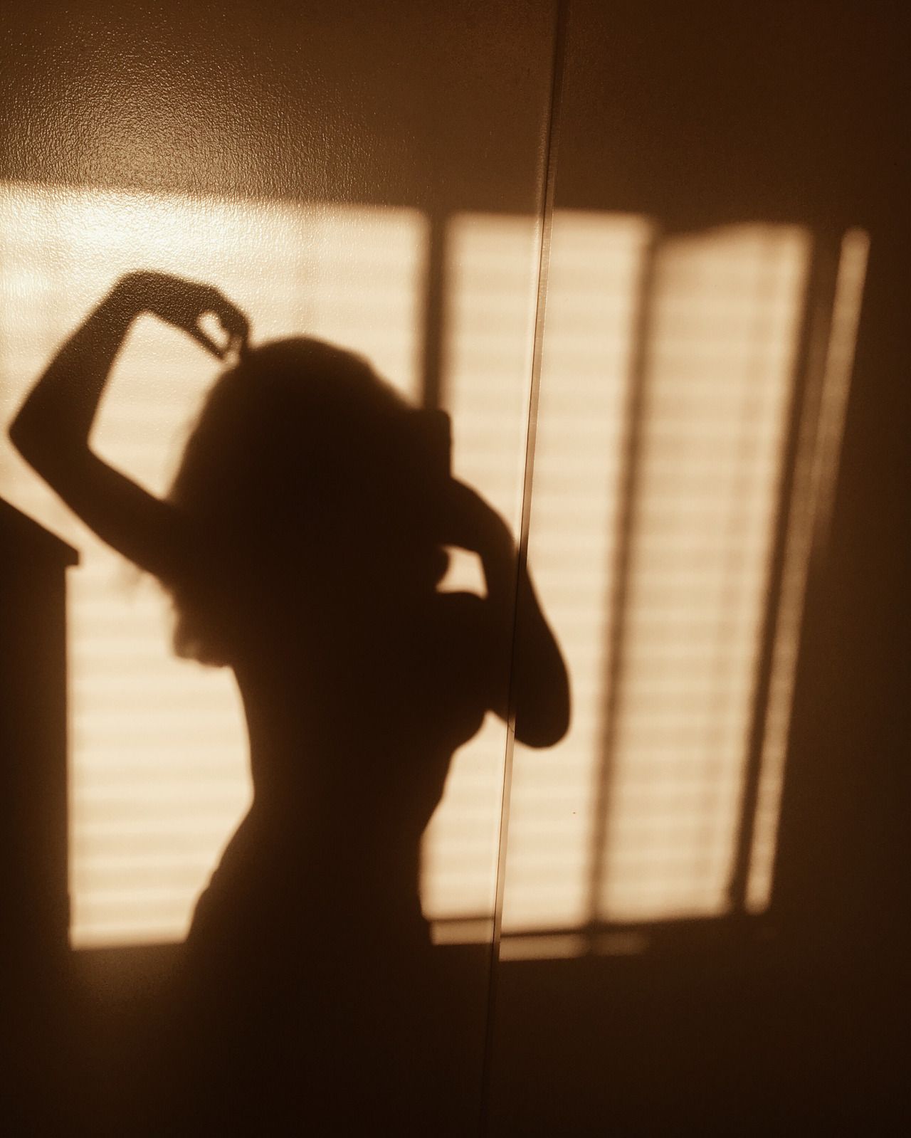 Silhouette donna ombra persiane, 1280x1599 Full HD Verticale, Smartphone