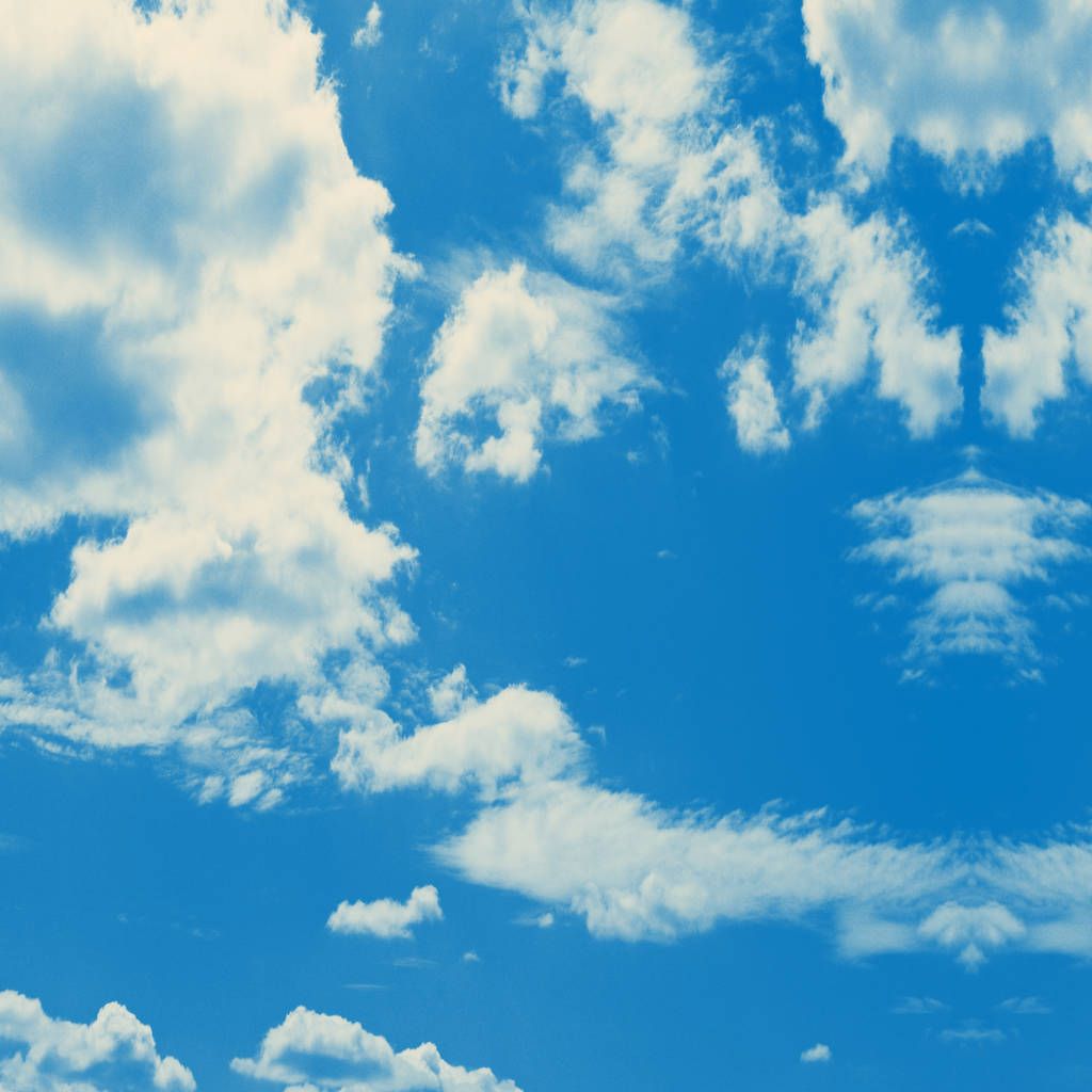 Nuvole cielo azzurro sfumato, 1024x1024 HD, Desktop