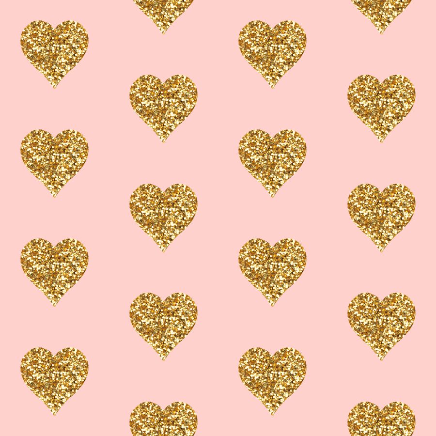 Cuori glitter oro su rosa, 900x900 HD, Laptop