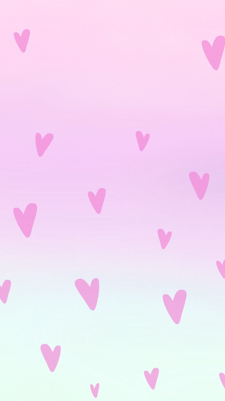 Ombré rosa con cuori, 750x1334 Verticale, Telefono