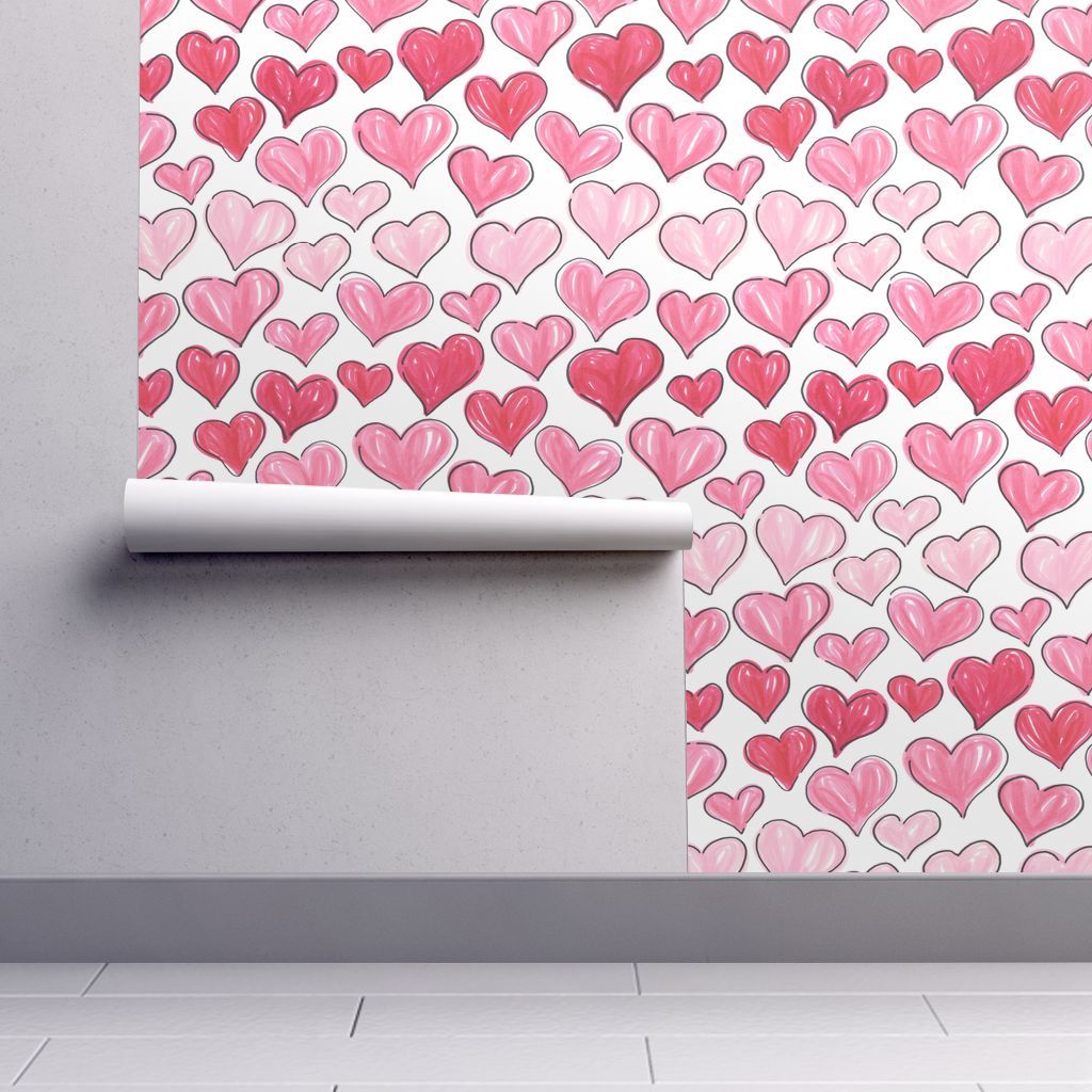 Cuori rosa disegnati a mano, 1024x1024 HD, PC