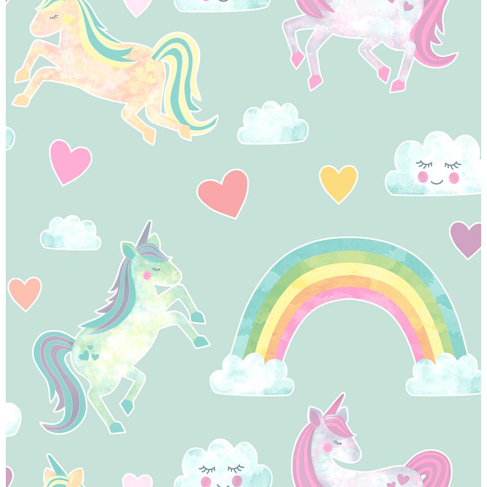 Unicorni arcobaleno cuori pastello, 1000x1000 HD, Desktop