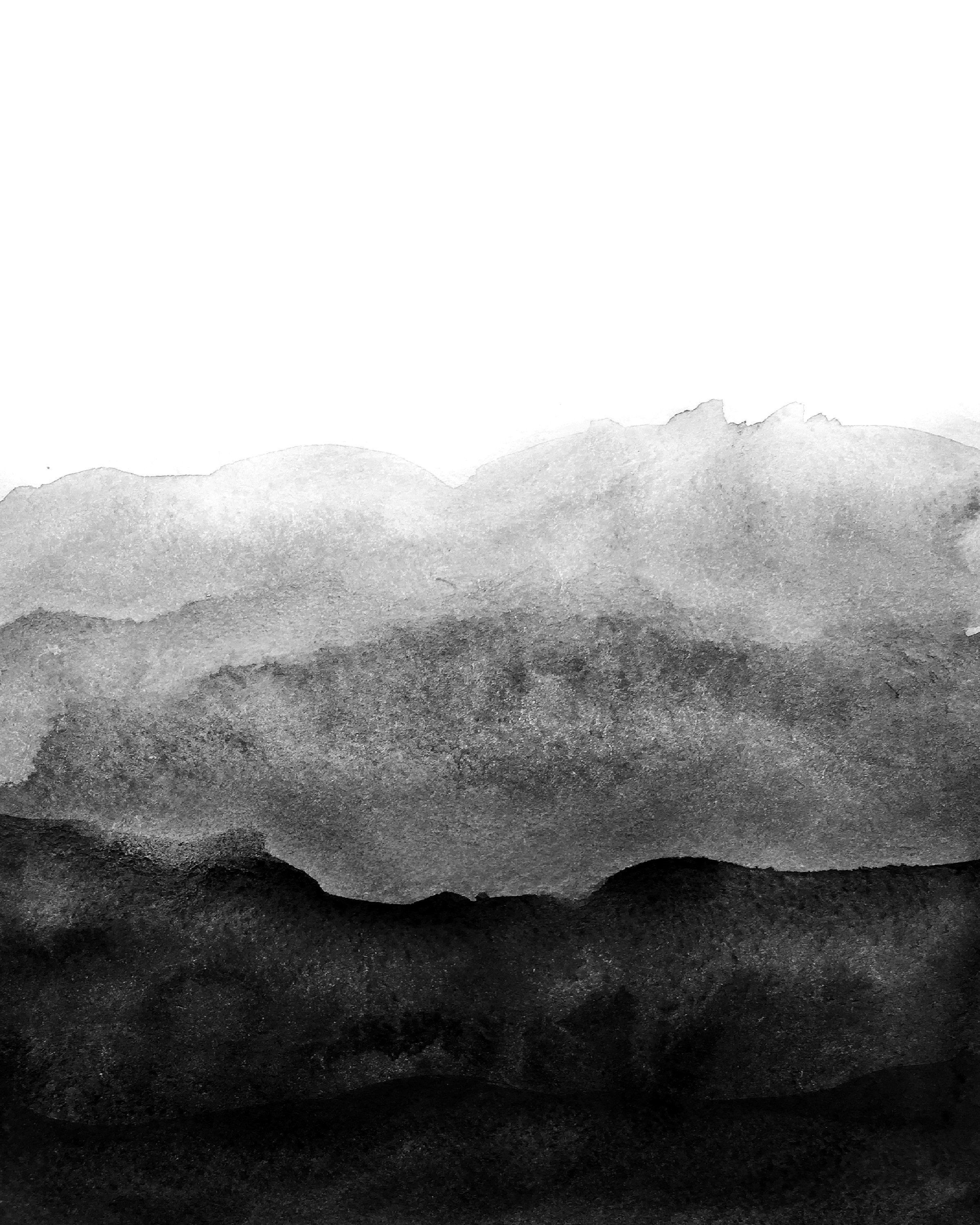 Acquerello ombré nero grigio, 2400x3000 Full HD Verticale, iPhone