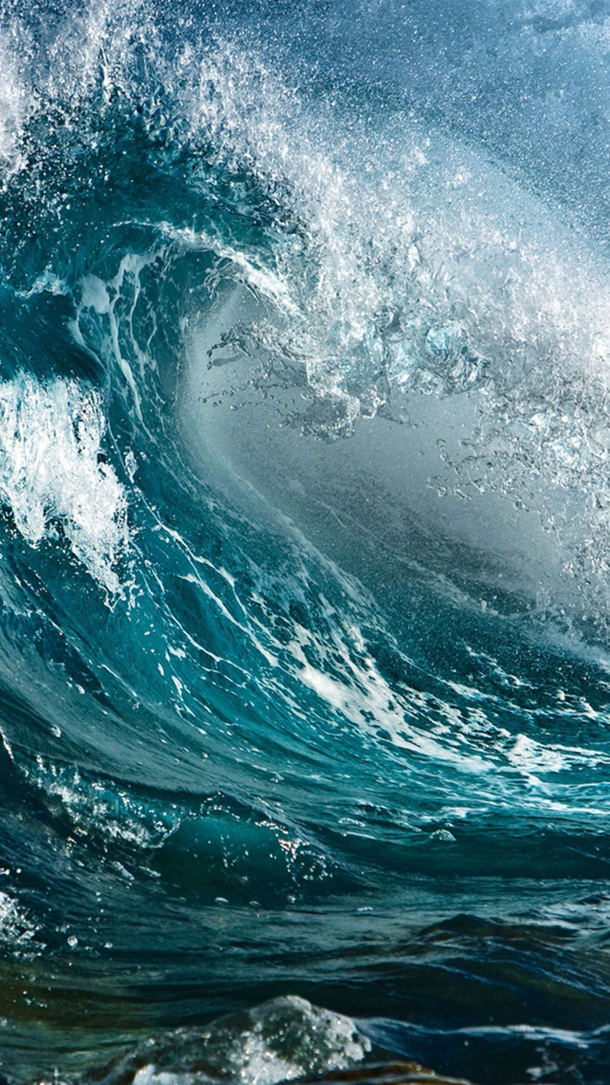 Onda oceanica blu turchese, 1242x2208 Verticale, Telefono