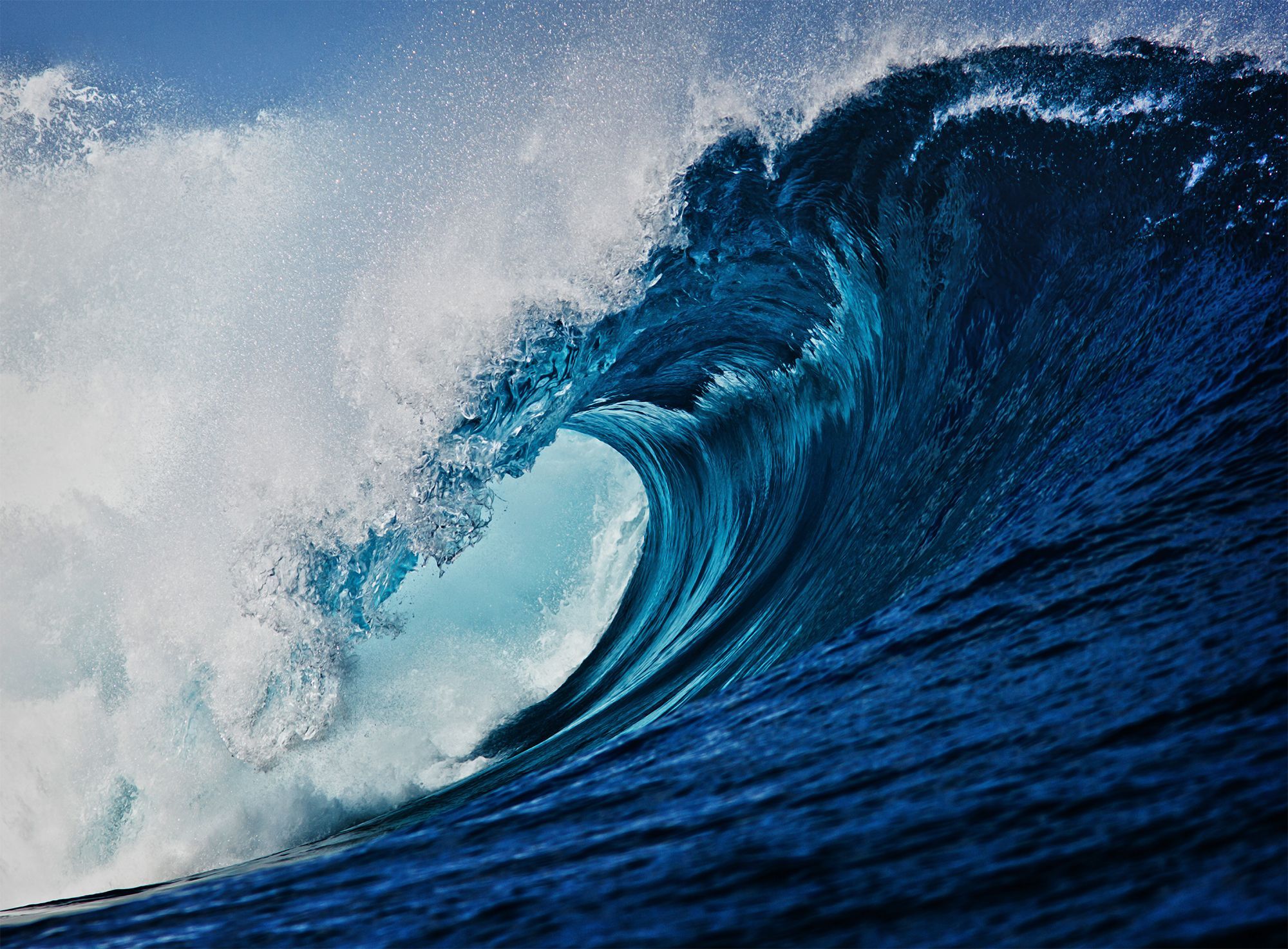 Onda oceanica blu che si increspa, 2000x1473 2K, PC Desktop