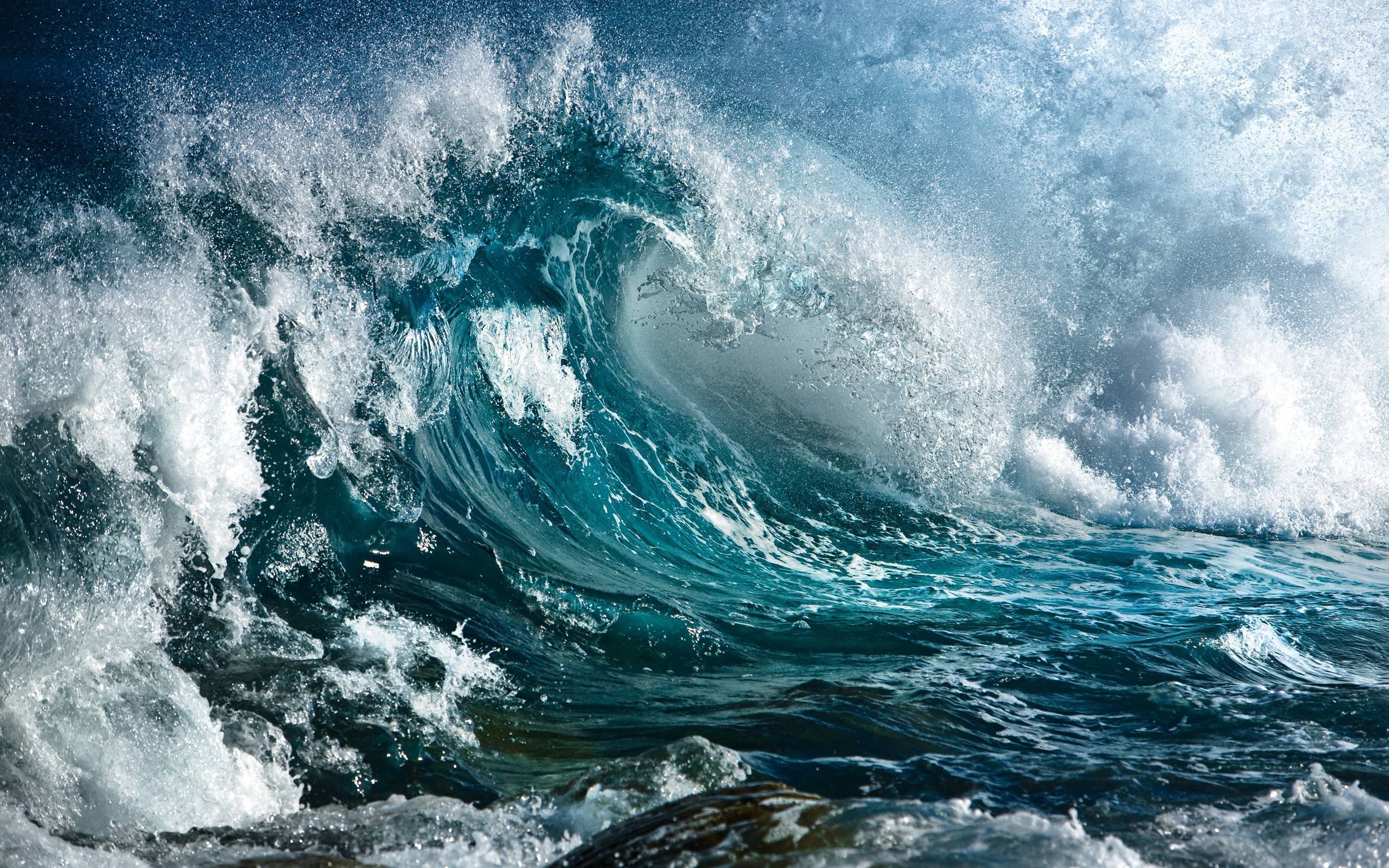 Onda oceanica blu potente, 2560x1600 2K+, Desktop