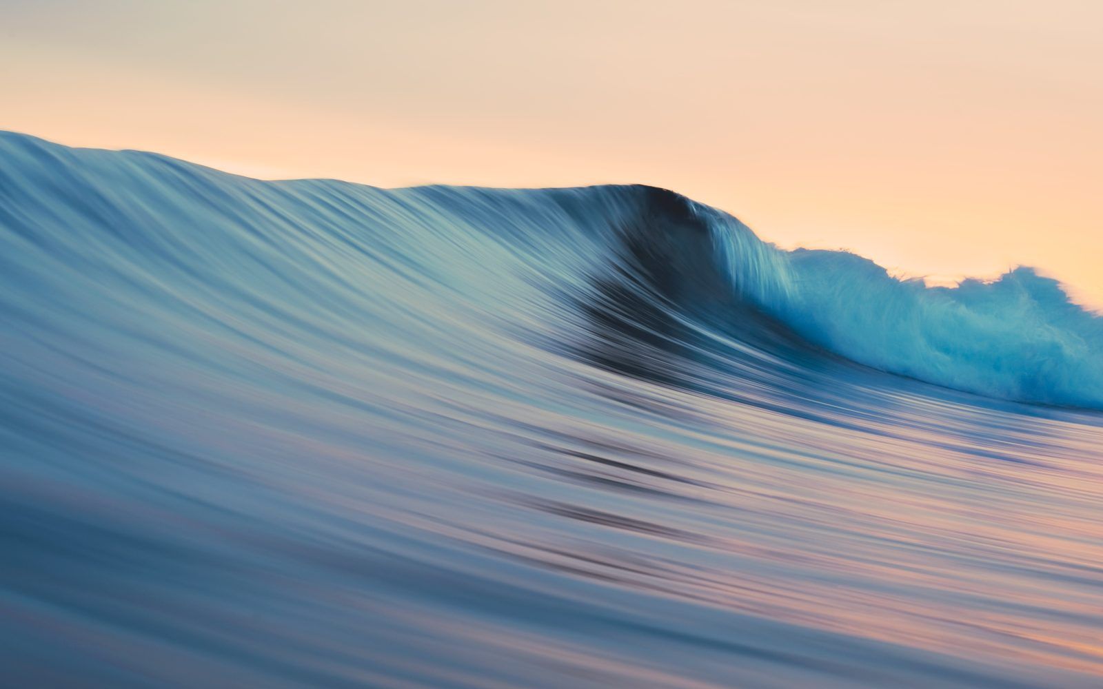 Onda oceano al tramonto, 1600x1000 HD Ready, Desktop