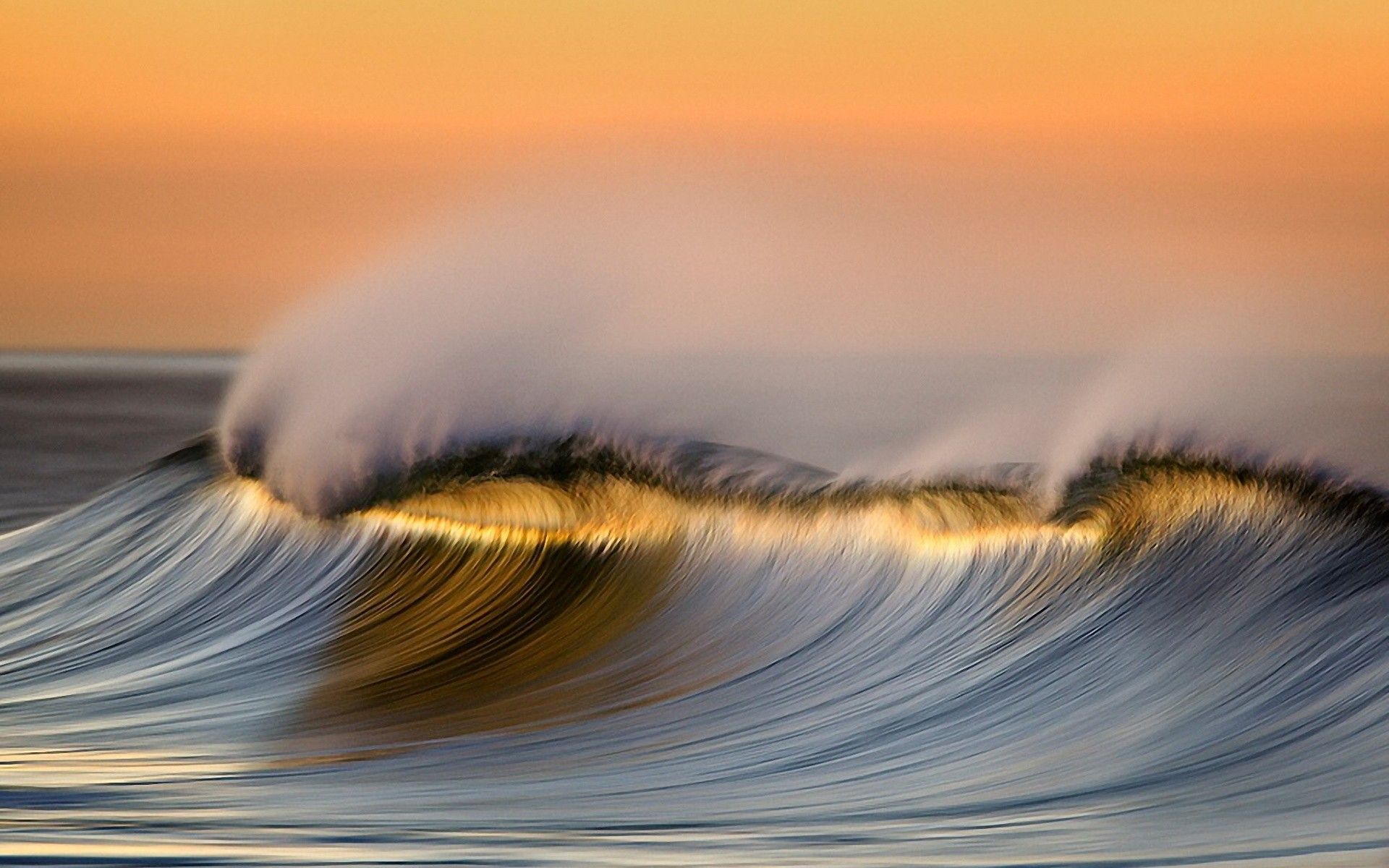 Onda oceano al tramonto, 1920x1200 Full HD+, Desktop