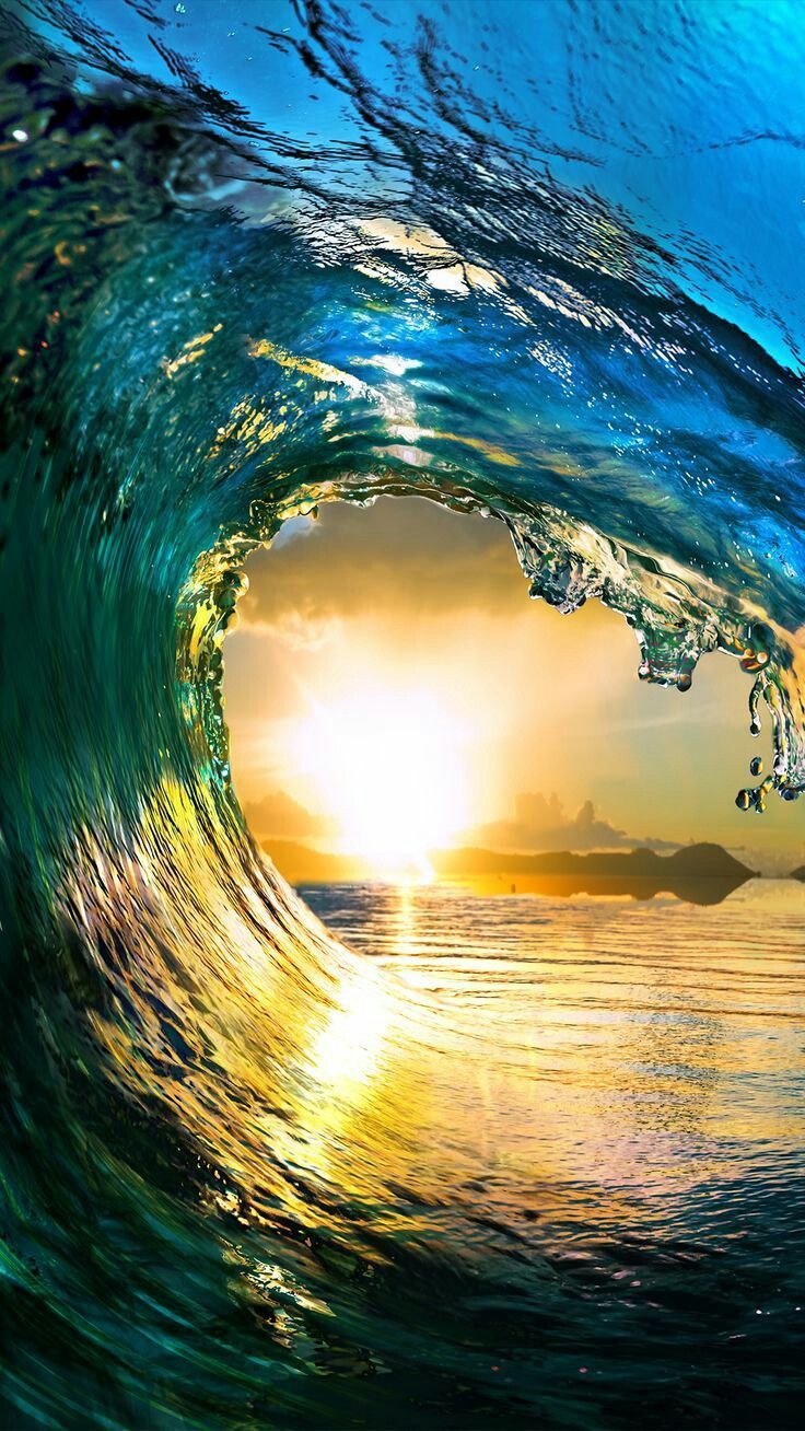 Onda oceanica al tramonto, 736x1308 Verticale, Mobile