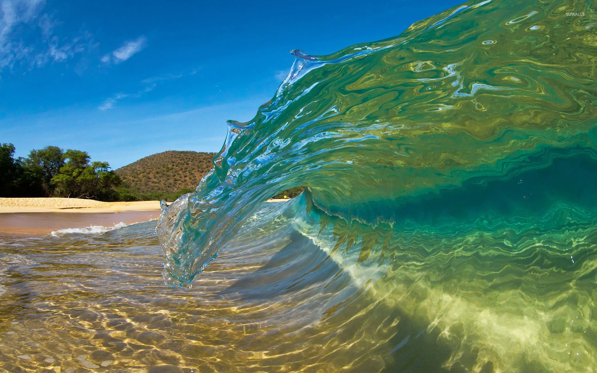Onda trasparente turchese spiaggia, 1920x1200 Full HD+, PC Desktop