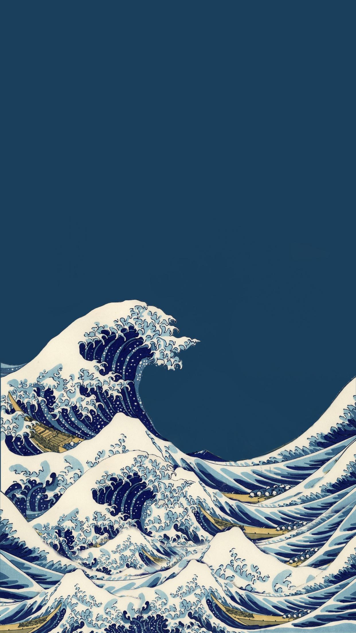 Grande Onda di Kanagawa estesa, 1242x2208 Full HD Verticale, iPhone