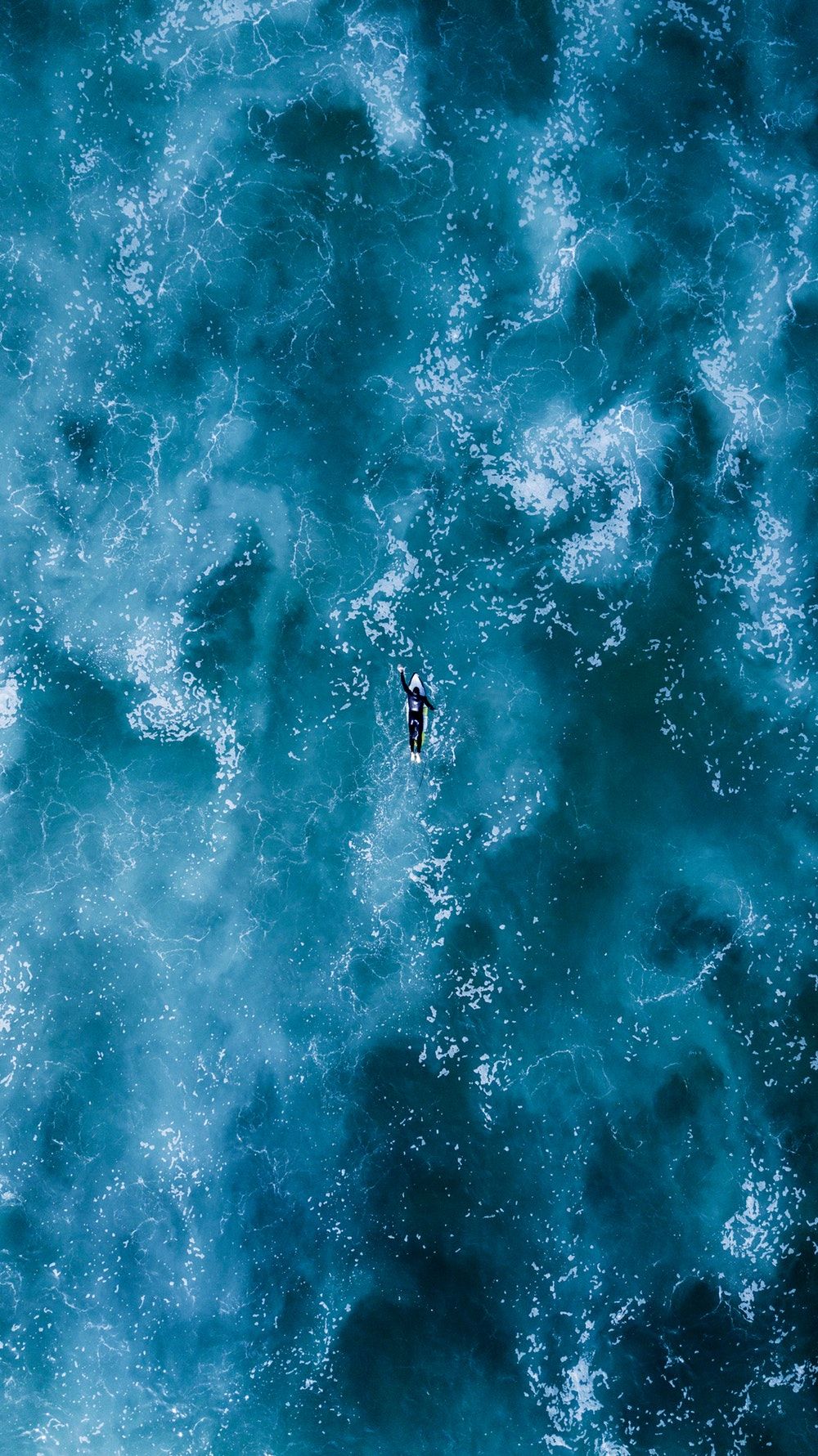 Nuotatore vista aerea oceano blu, 1000x1781 Verticale, POCO