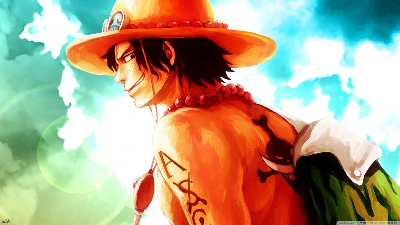 Portgas D. Ace, One Piece, anime pirati, 1366x768 720p, PC