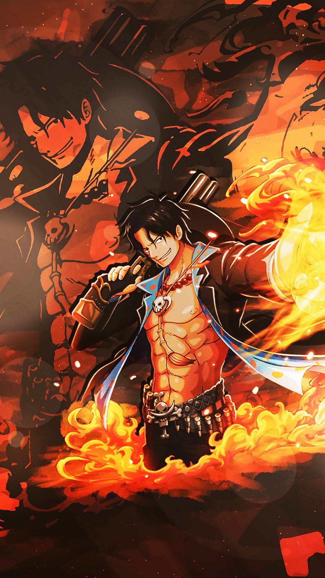 Portgas D. Ace, One Piece, Eiichiro Oda, 1080x1920 Full HD Verticale, Smartphone