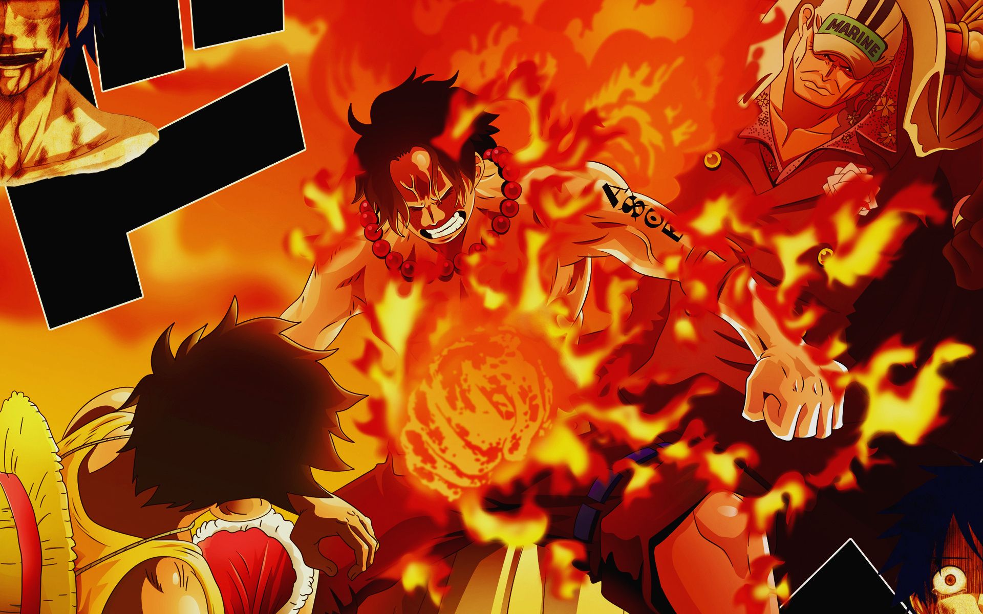 Ace One Piece fiamme, 1920x1200 Full HD+ WUXGA, PC