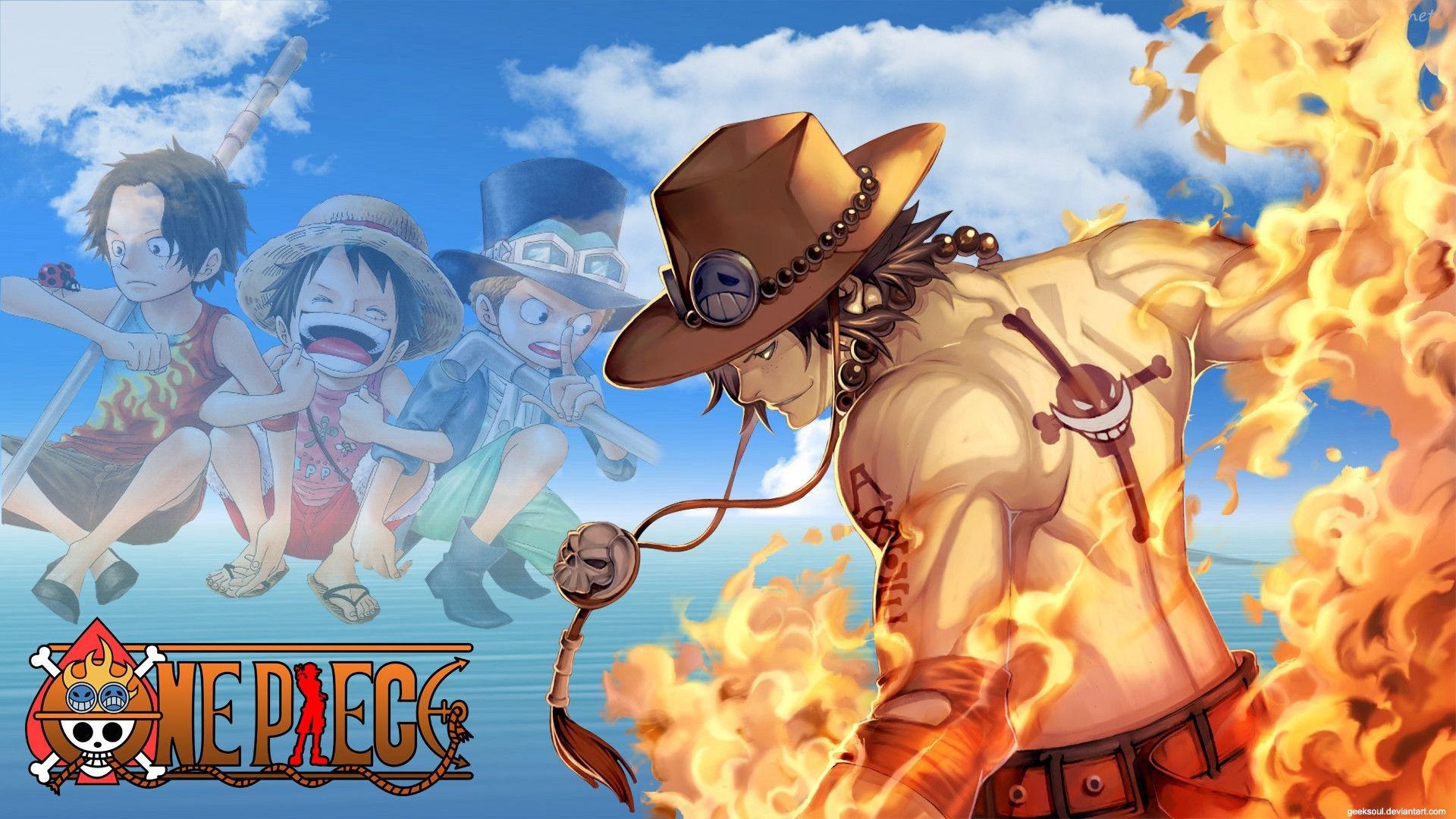 Ace One Piece fiamme, 1920x1080 Full HD 1080p, PC Desktop