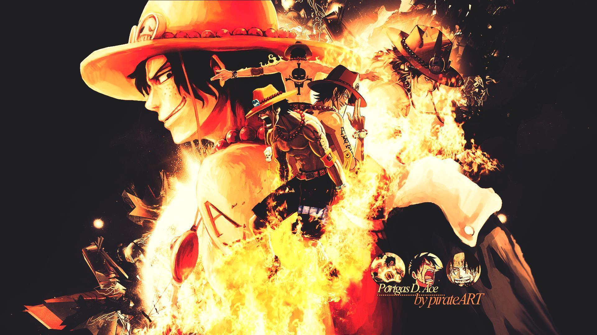 Ace One Piece fiamme, 1920x1080 Full HD, PC Desktop