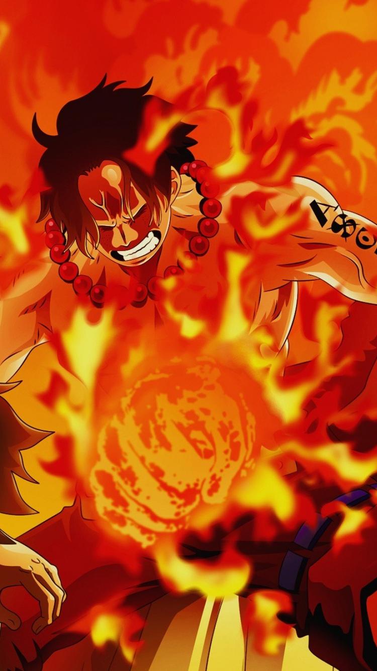 Ace fuoco One Piece, 750x1334 Full HD Verticale, iPhone