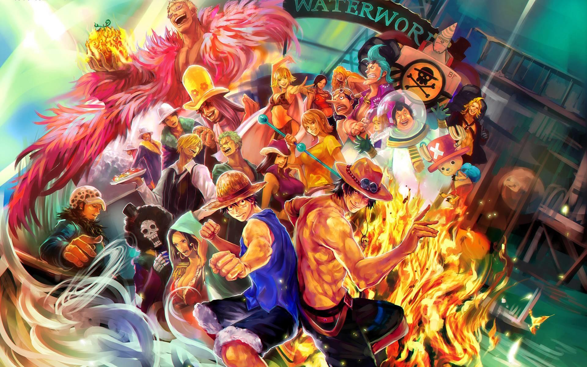 Personaggi One Piece con Ace, 1920x1200 Full HD+ WUXGA, Desktop