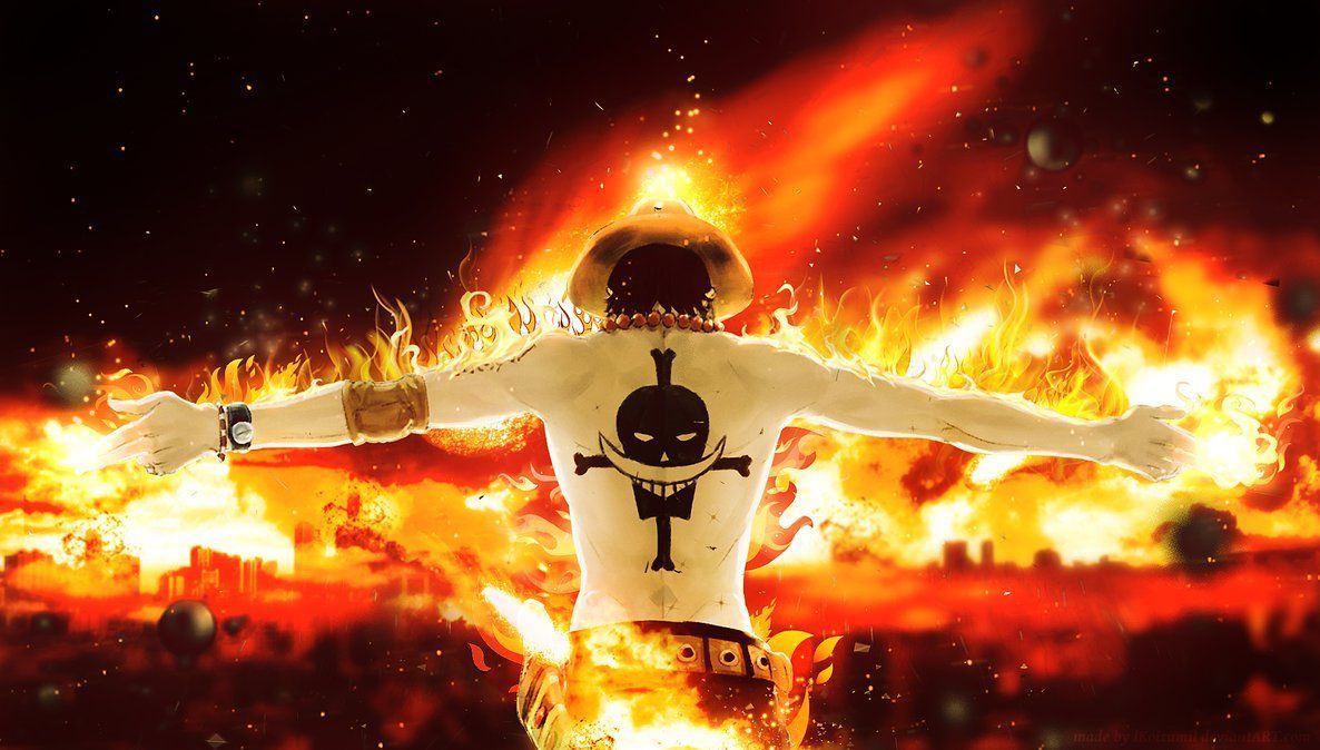 Ace One Piece fiamme fuoco, 1186x674 HD, iMac
