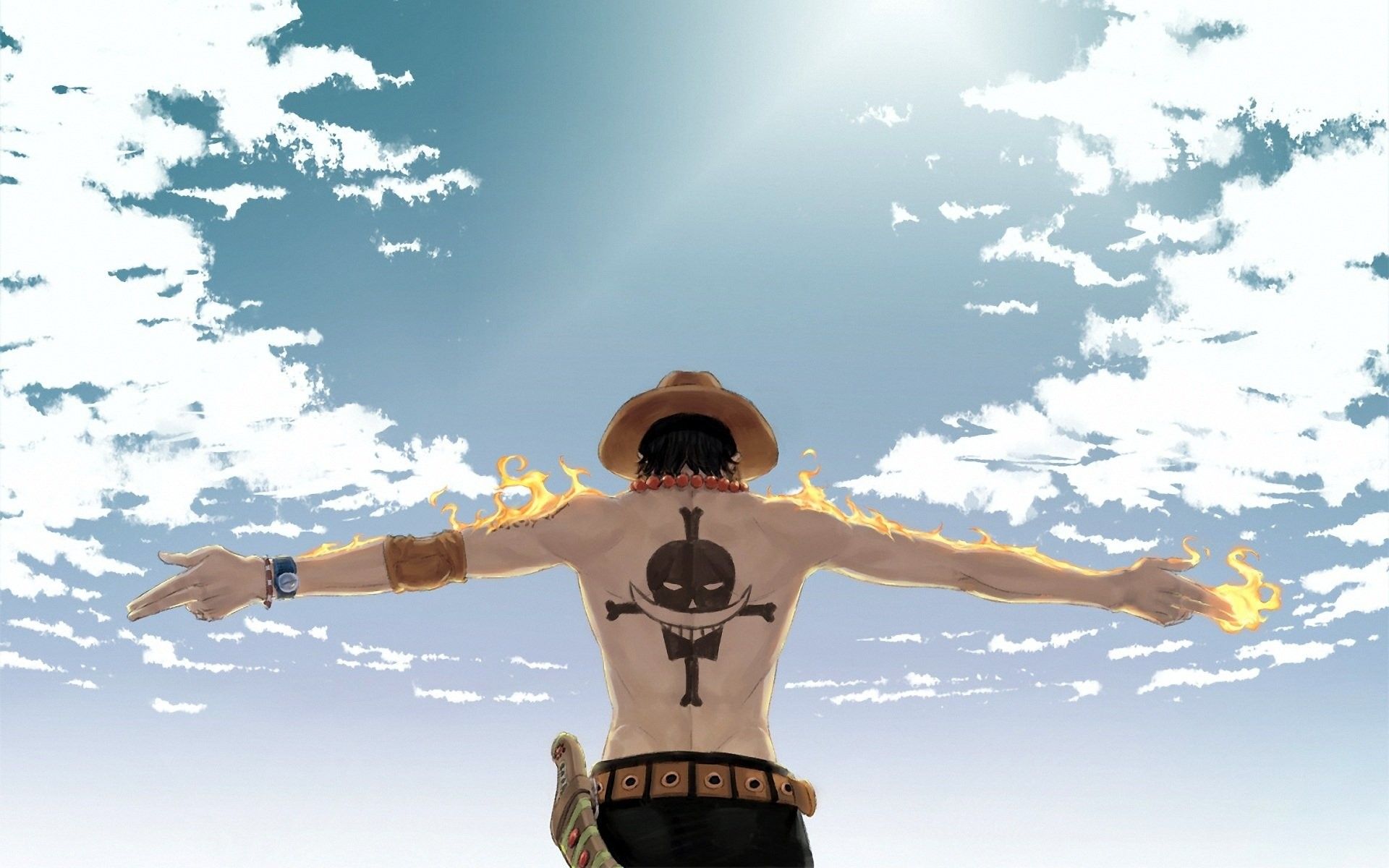 Ace One Piece cielo aperto, anime pirati, 1920x1200 Full HD+ WUXGA, Desktop