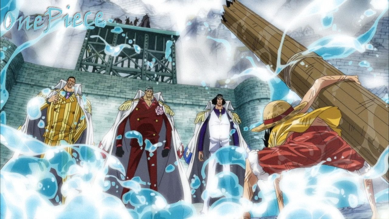 Luffy e tre ammiragli One Piece, 1920x1080 Full HD 1080p, PC Desktop