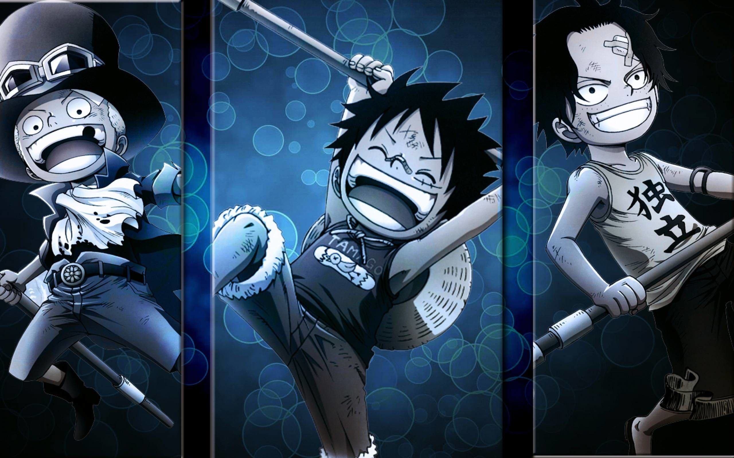 Sabo Luffy Ace chibi One Piece, pirata di gomma, 2560x1600 WQXGA, Desktop