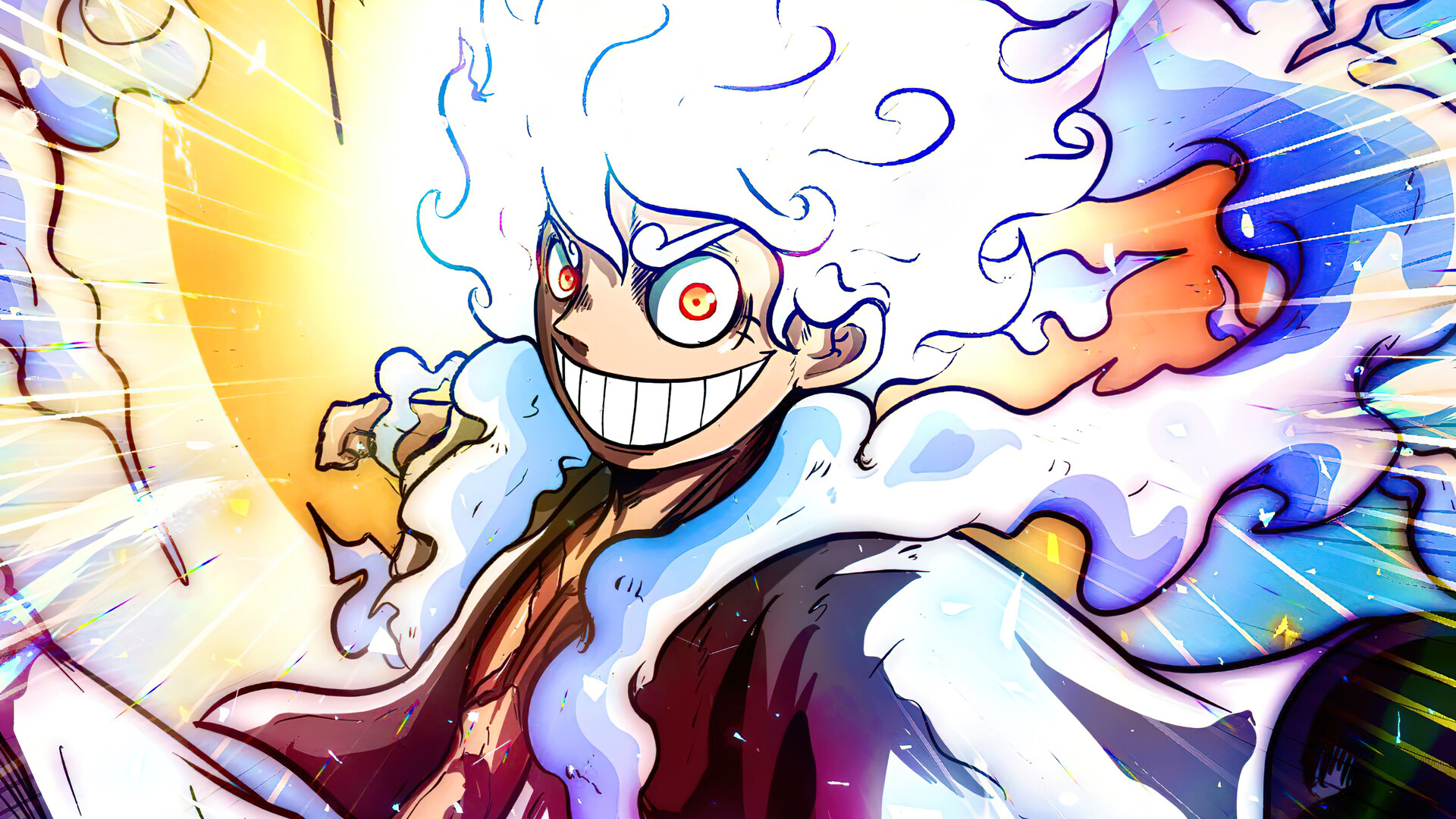 Luffy Gear 5 Nika, One Piece, 1920x1080 Full HD, Desktop