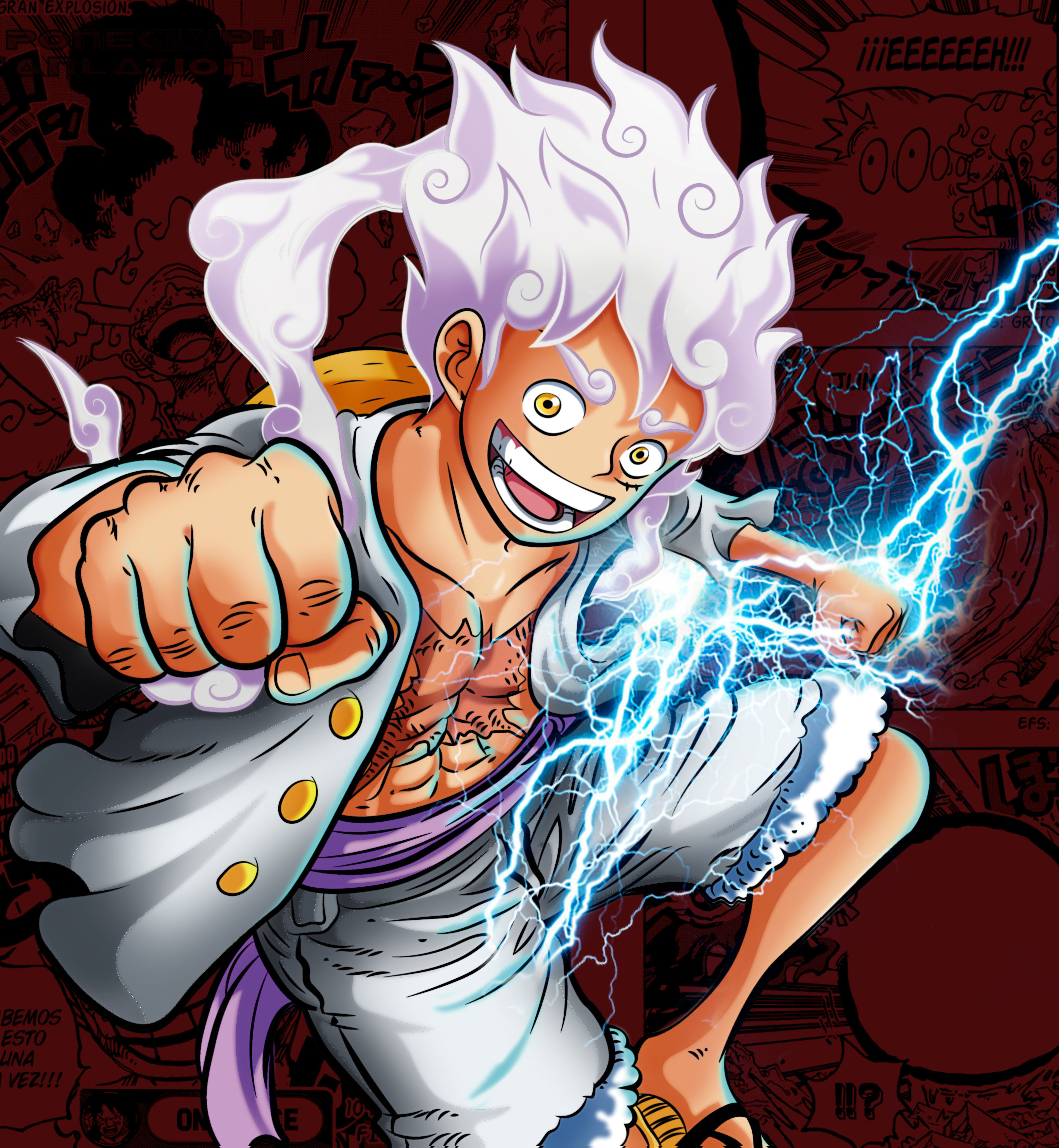 Luffy Gear 5 One Piece, 3840x4163 Full HD Verticale, Smartphone