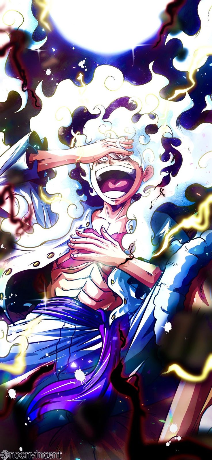 Luffy Gear 5 One Piece, 736x1593 Verticale, Telefono